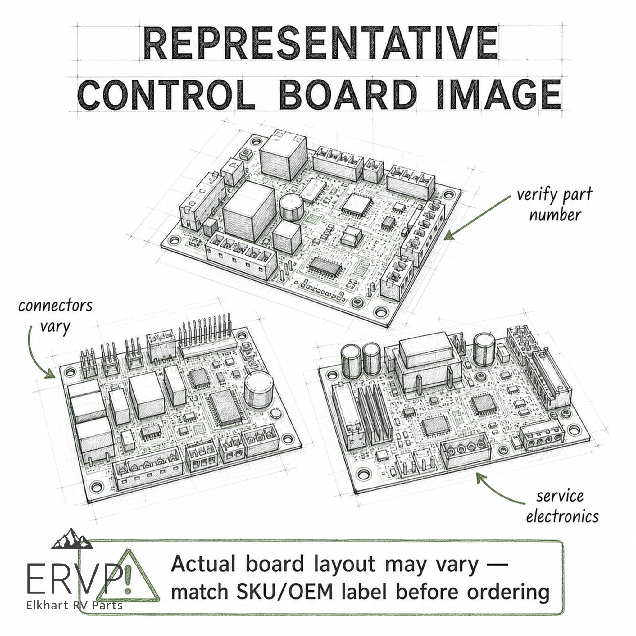 Representative control board image - verify SKU and OEM label before ordering - SKU 2023060551