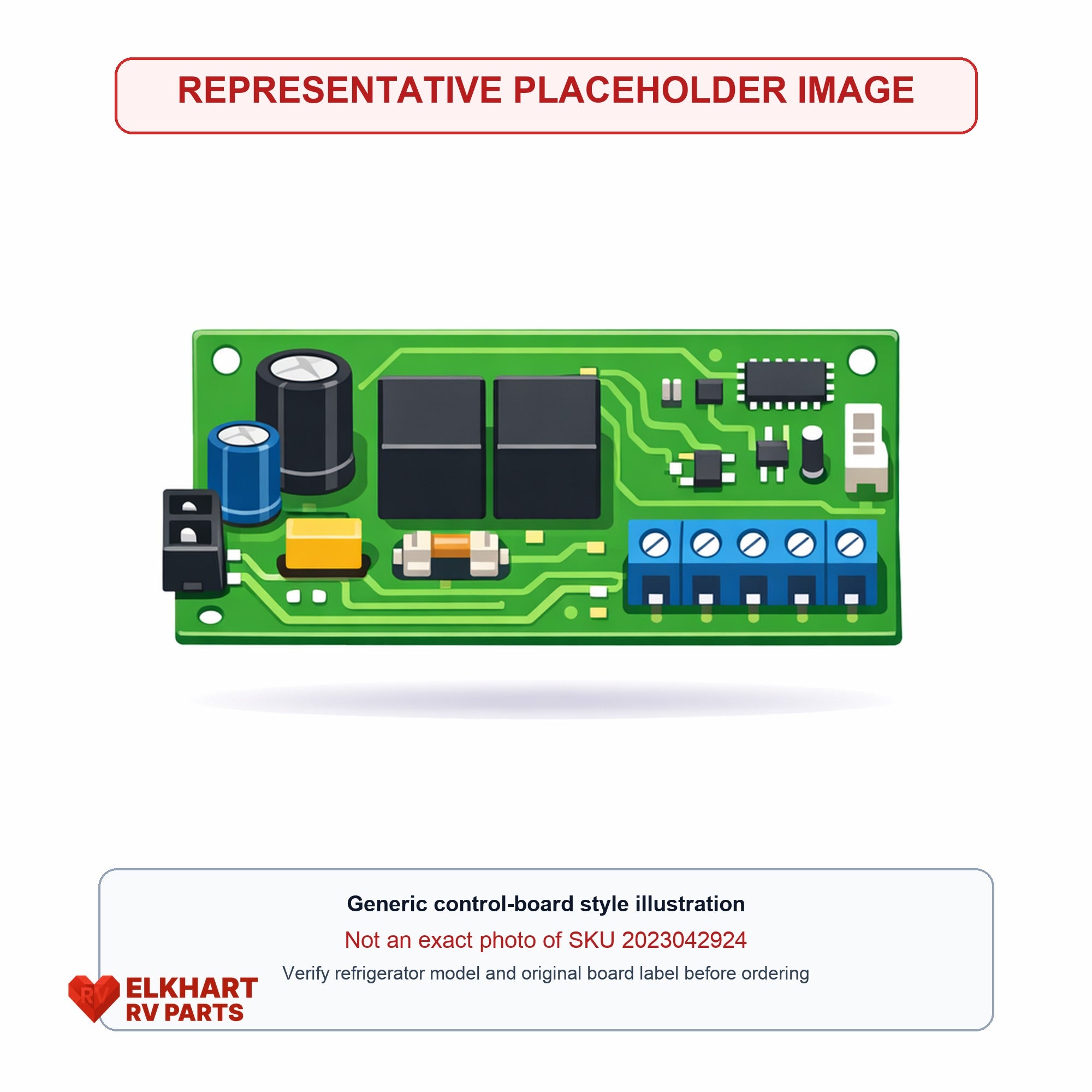 Representative control board image - verify SKU and OEM label before ordering - SKU 2025070072