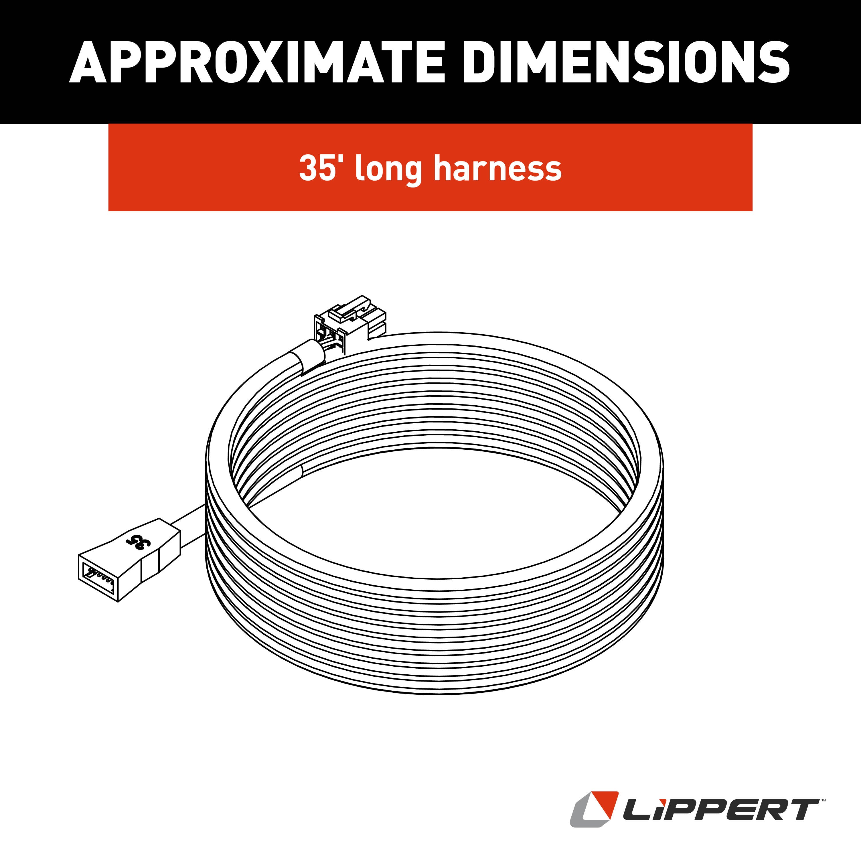 Lippert Replacement In-Wall Rv Slide-Out 6-Pin Controller-To-Motor Harness - 35' Male-To-Female #238992 - Image 2