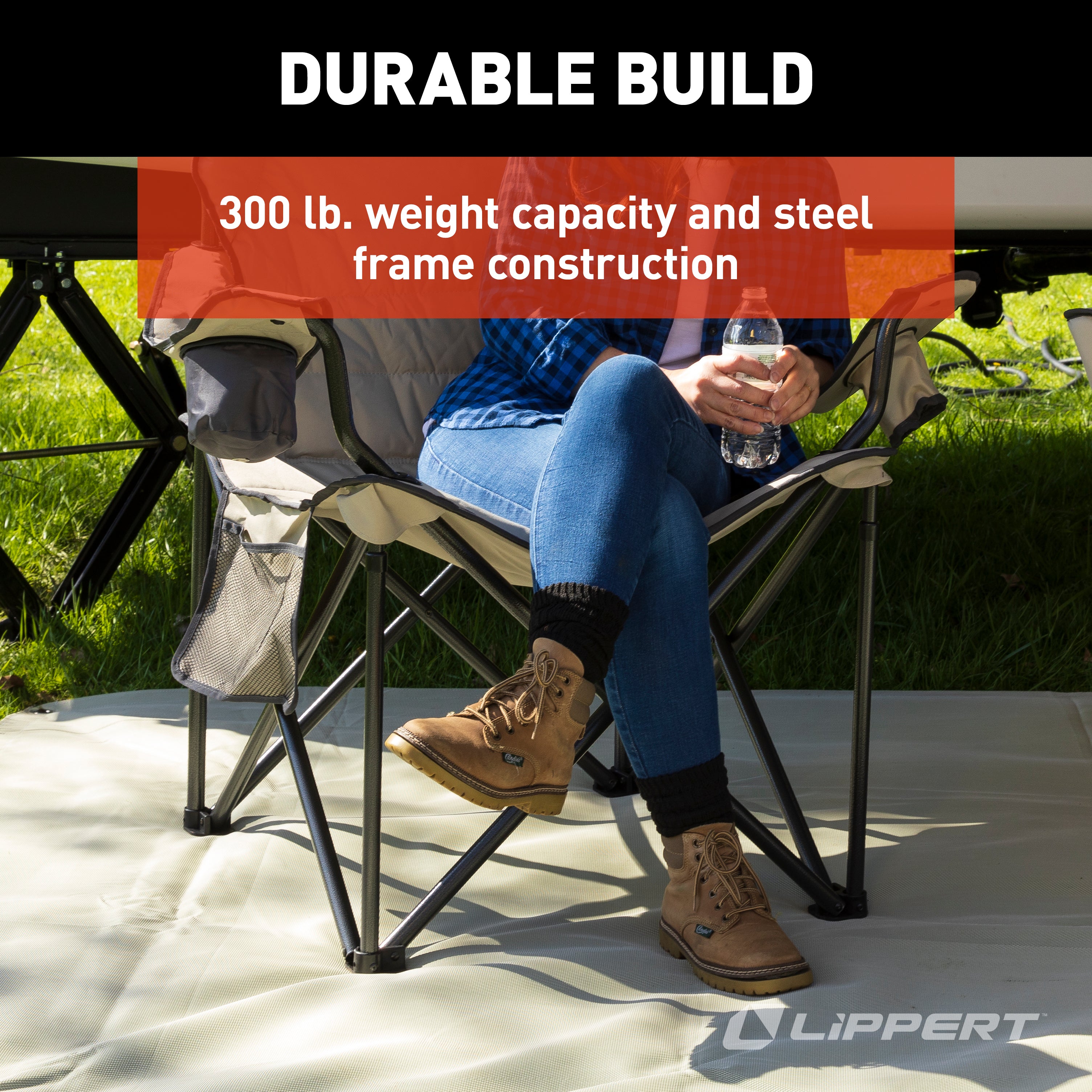 Lippert Campfire Deluxe Folding Chair - Sand #2022114819 - Image 5