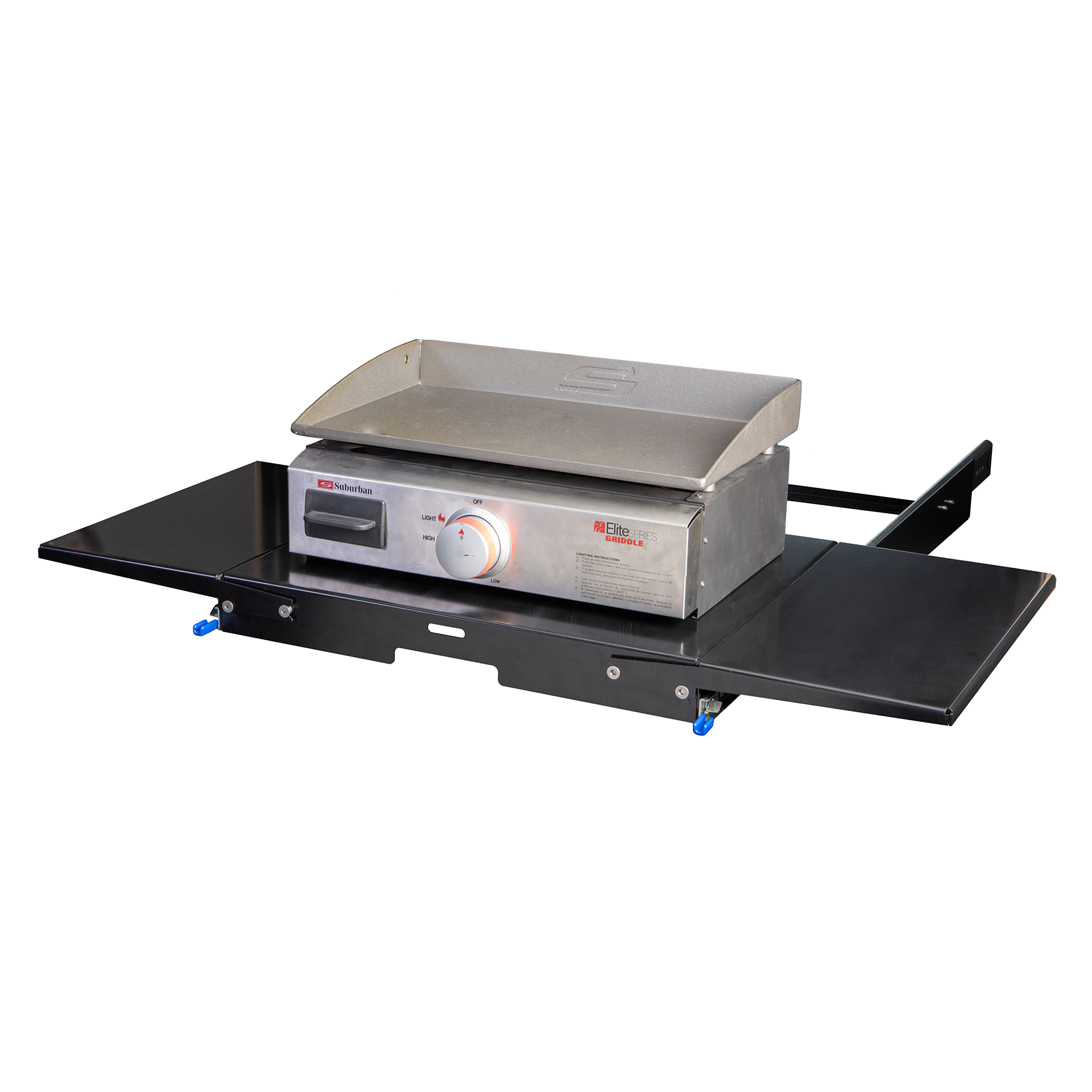 MORryde SP56-467 20.5"W x 20.5"D Sliding Griddle Tray with Clip-On Tables for Both Sides - RV Kitchen Storage