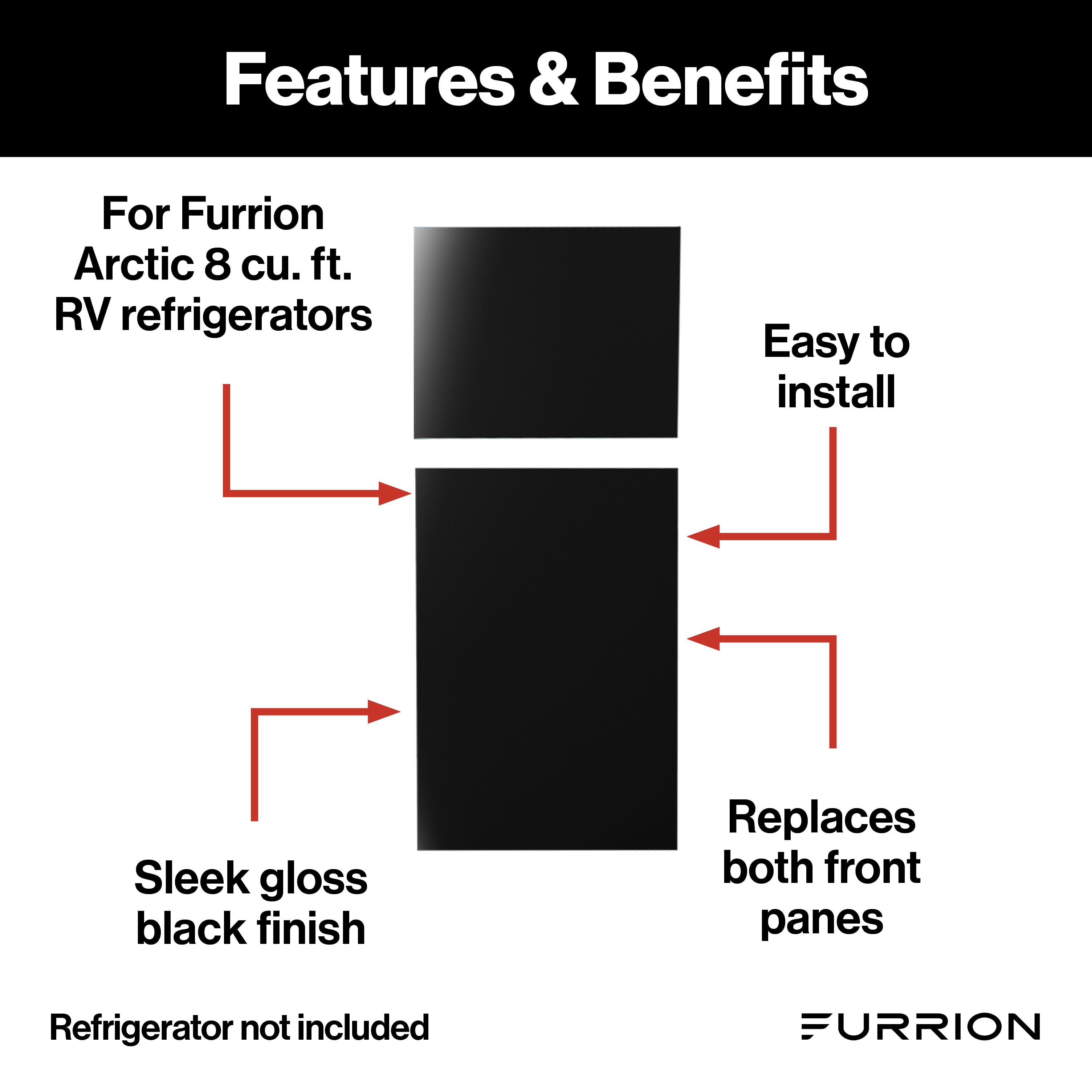 Furrion Replacement Matte Black Door Panels For Arctic 8 Cu. Ft. Refrigerator #C-Fcr08Dcgta-A02 - Image 2