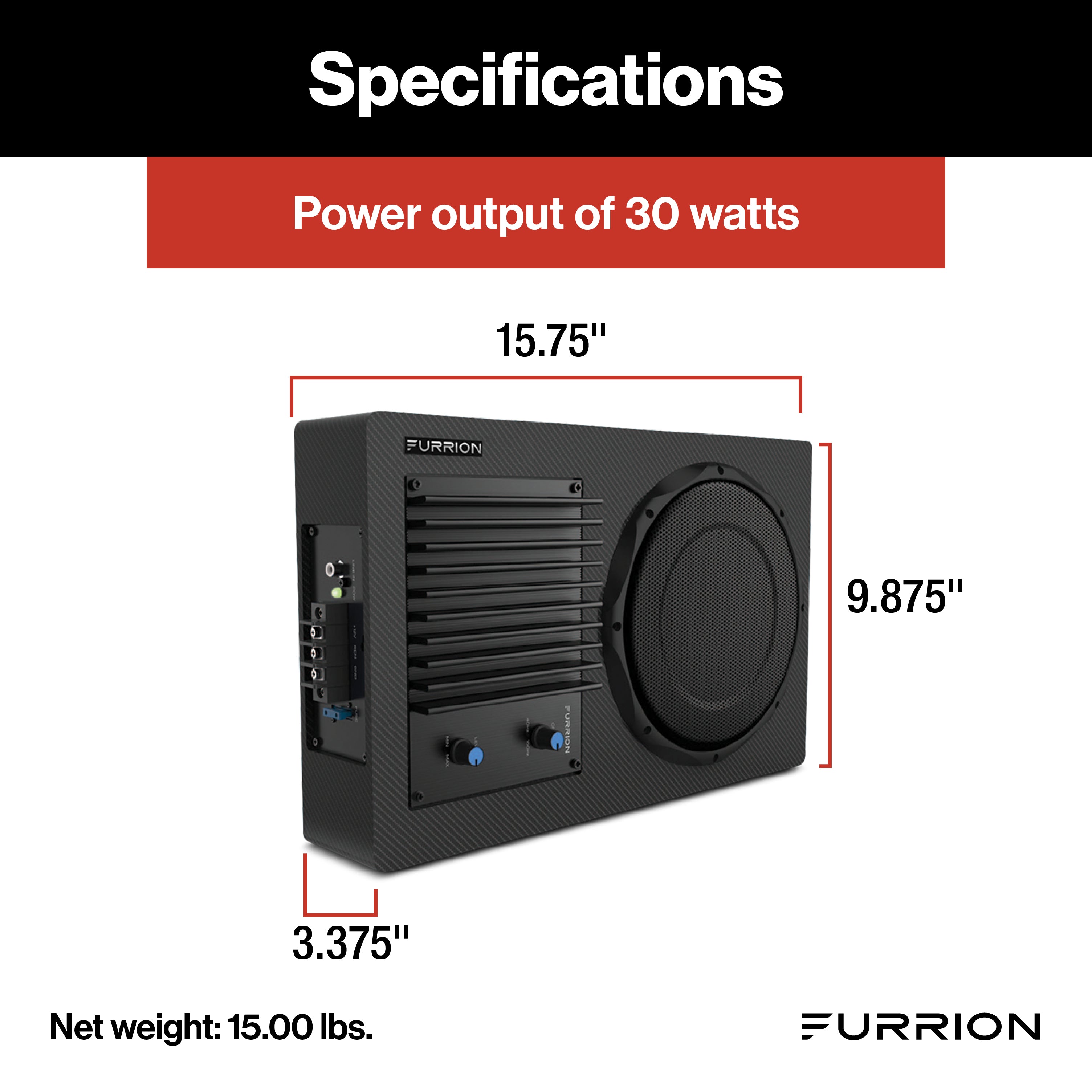 Furrion Subwoofer - 8", 120W, Active #Fsw8P12-Cf - Image 2