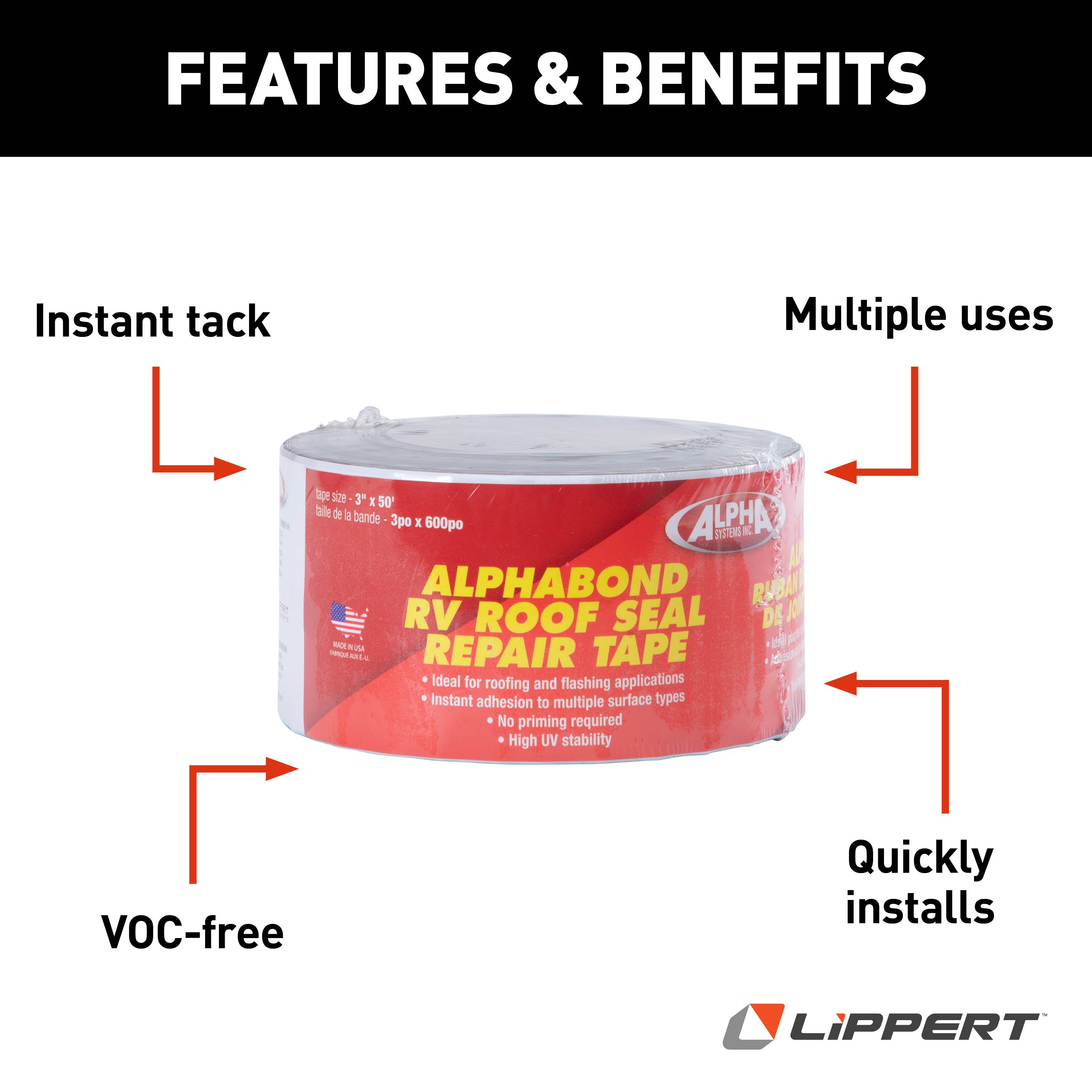 Alpha Systems - Alphabond Tpo Tape 3" X 50', White - Image 3