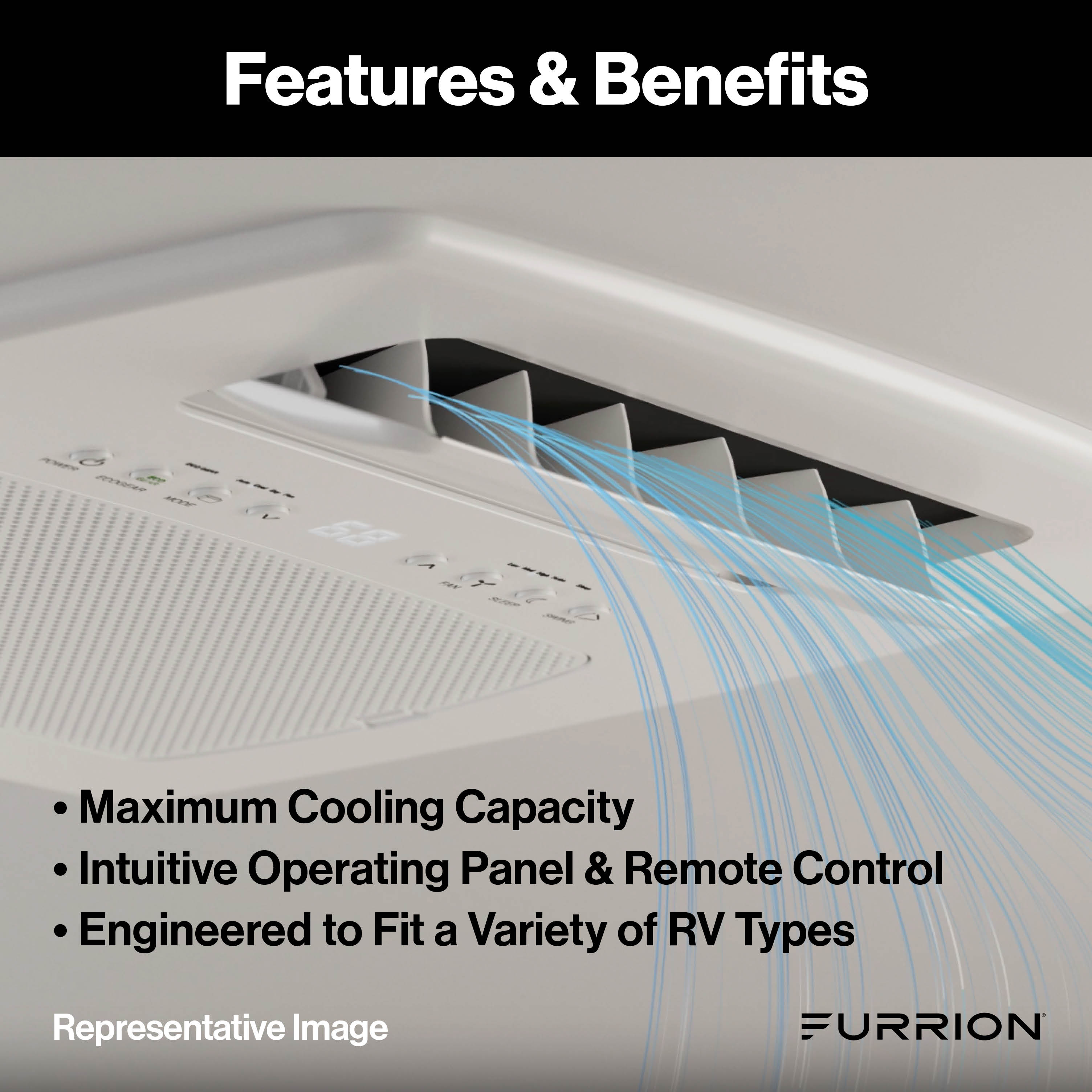 White Non-Ducted Furrion 18K Chill Cube heat pump RV AC bundle component - Furrion Chill Cube Non-Ducted Air Distribution Box (R32) With Remote - White #Fact18Ma-Ps-Am - Image 3