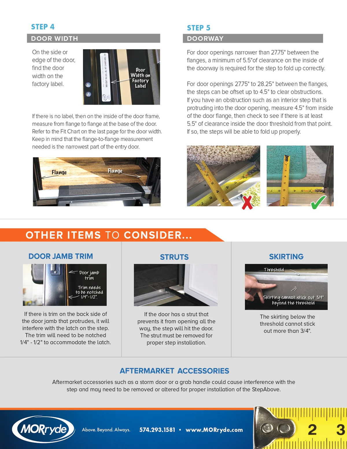 MORryde - STP-215 StepAbove Flip Tread 4-Step RV Entry Steps - Innovative Folding Design for Maximum Ground Clearance