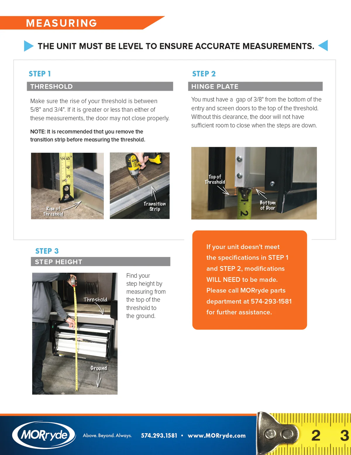 MORryde - STP-215 StepAbove Flip Tread 4-Step RV Entry Steps - Innovative Folding Design for Maximum Ground Clearance