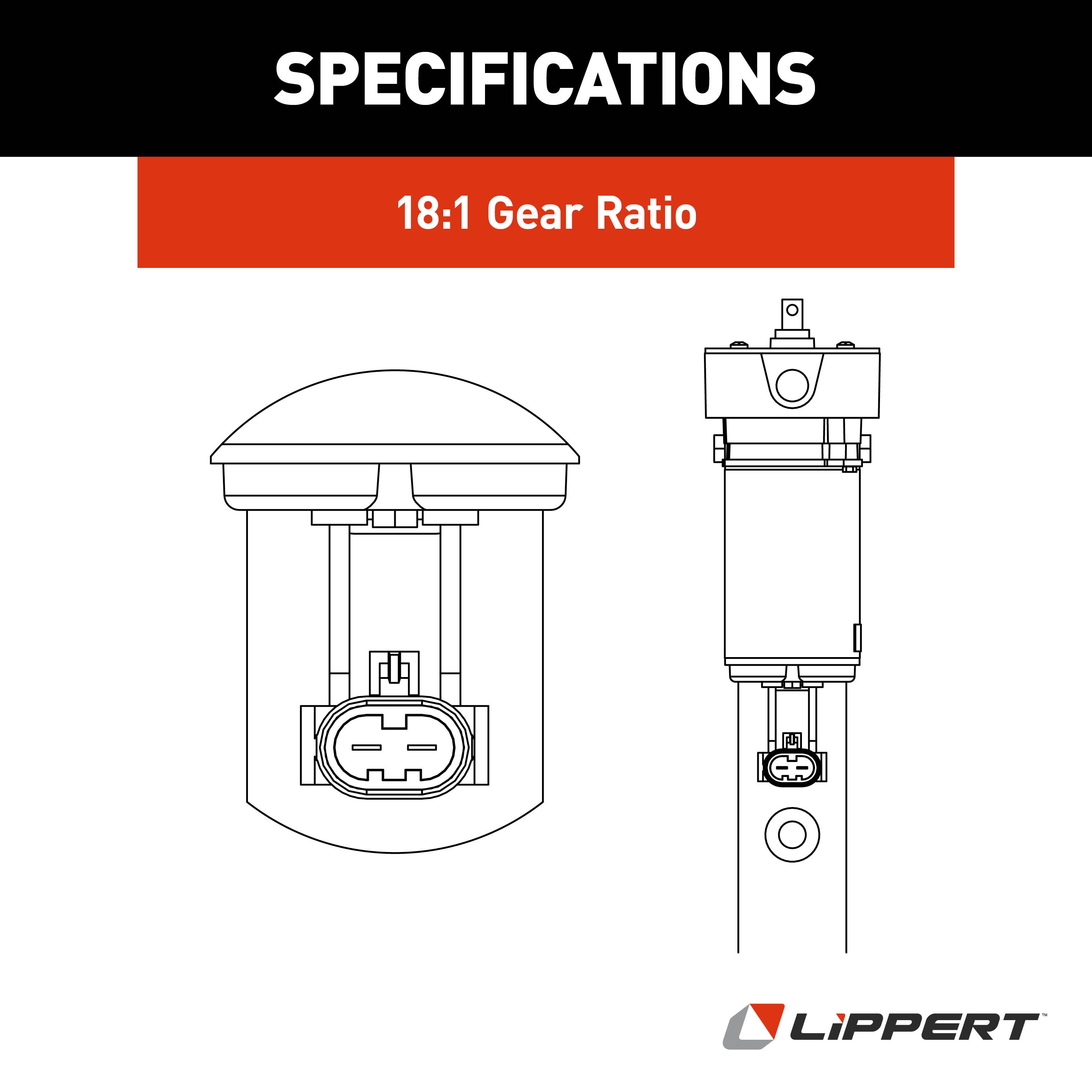 Lippert Replacement Venture 40" High-Speed Actuator With 18:1 Motor #8532-18Ht - Image 4