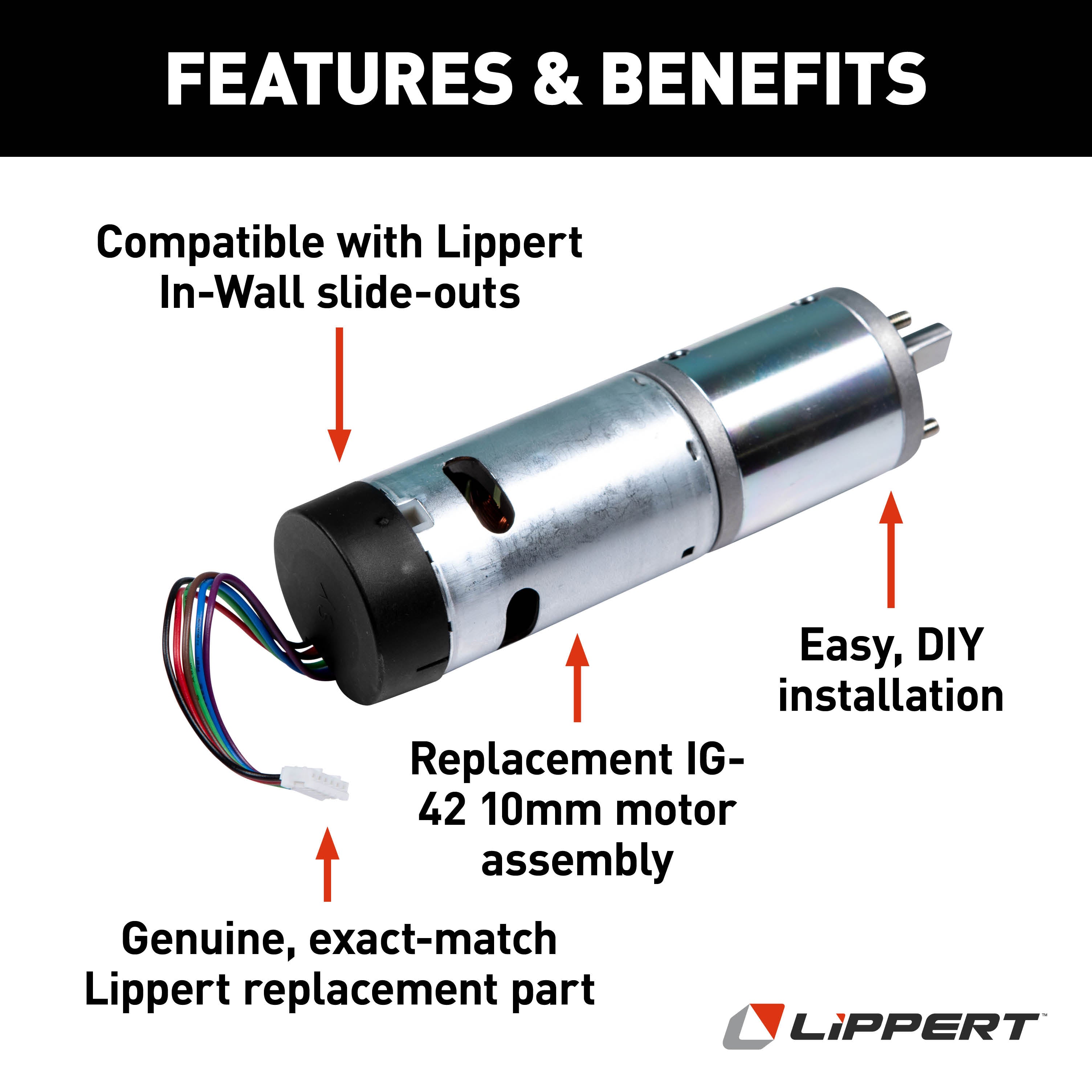 Lippert Replacement Ig-42 10-Millimeter In-Wall Rv Slide-Out Motor Assembly #236575 - Image 5