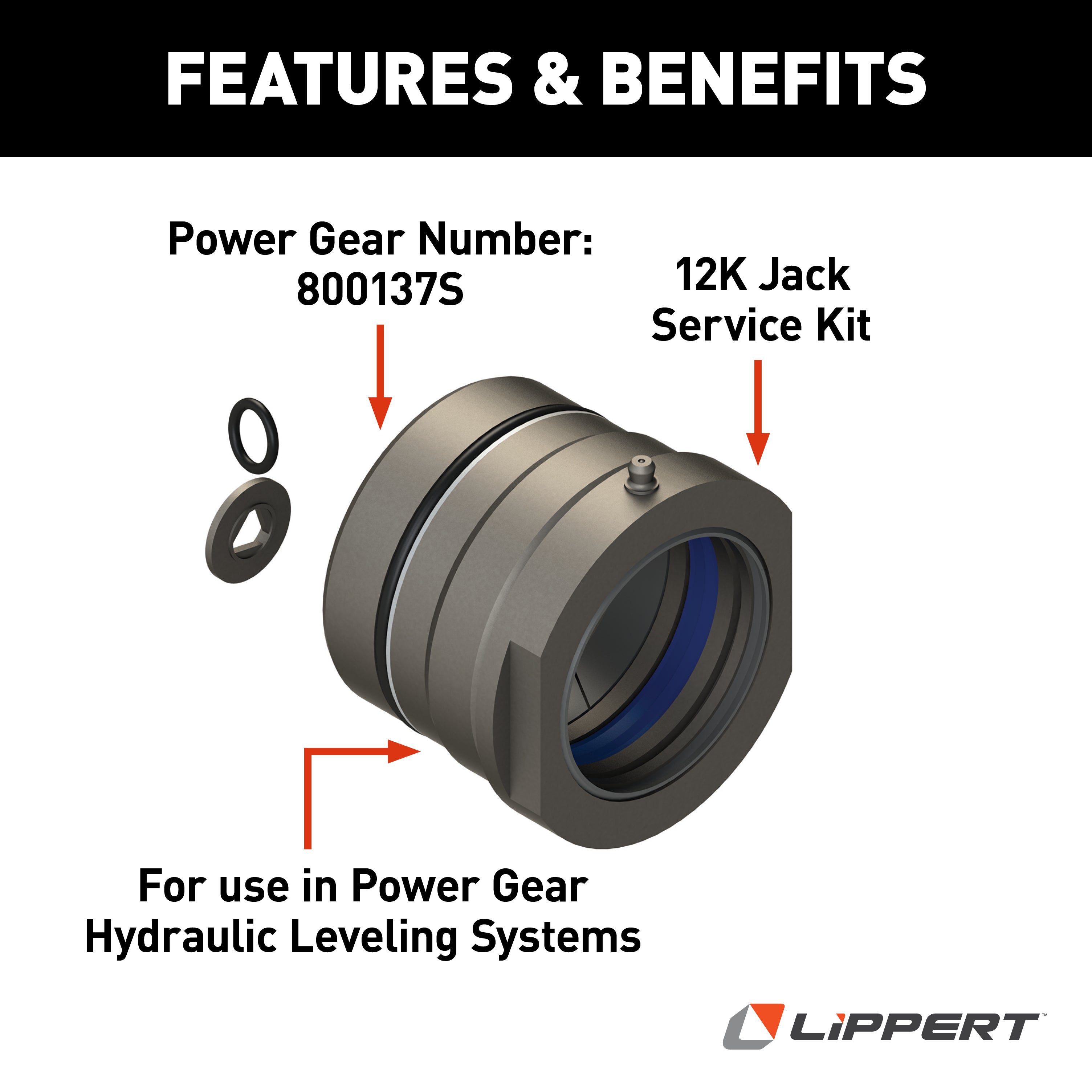 Lippert - 12K Jack Service Kit For 2003 And Prior - Power Gear Leveling - Image 2