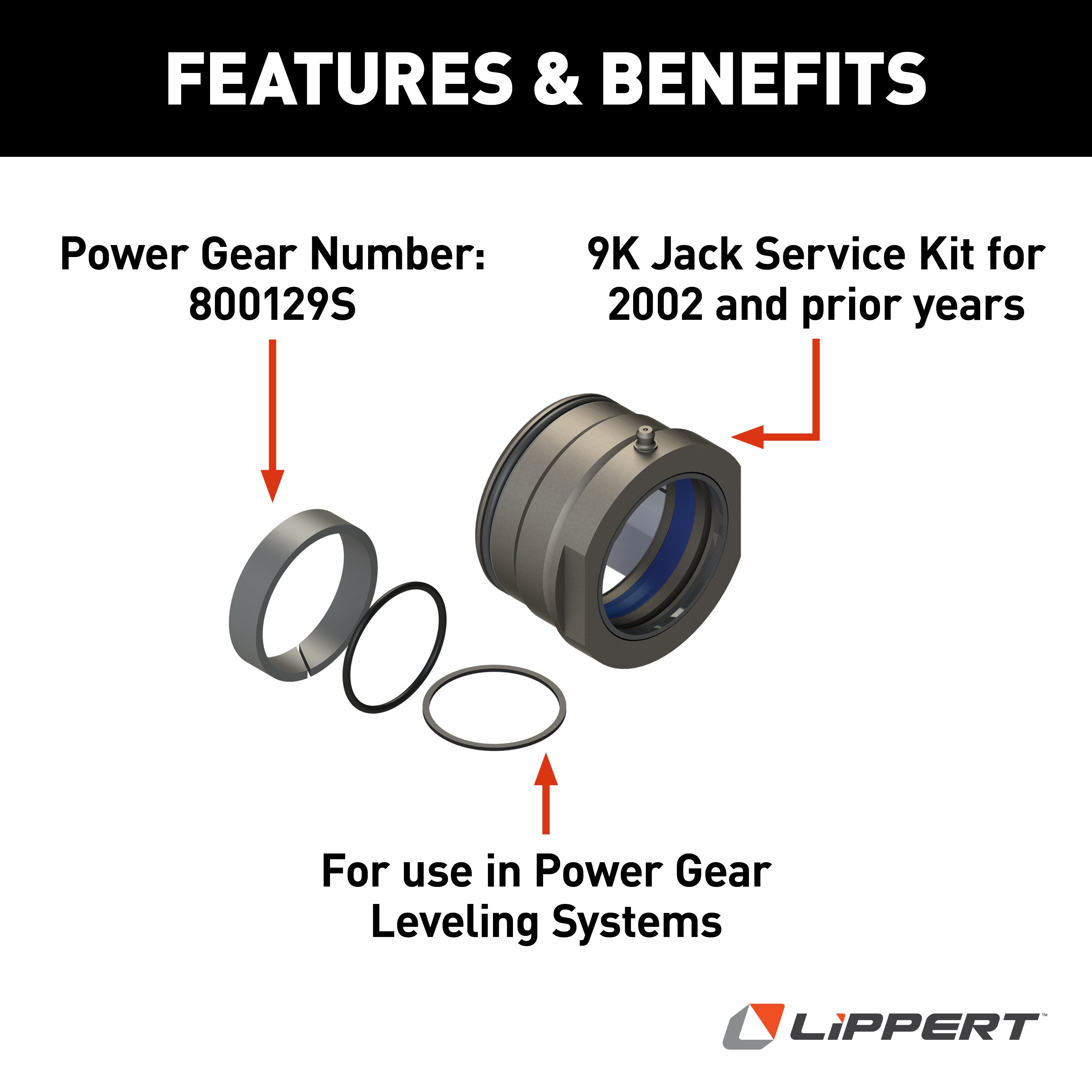 Lippert - 9K Jack Service Kit For 2002 & Prior - Power Gear Leveling - Image 2