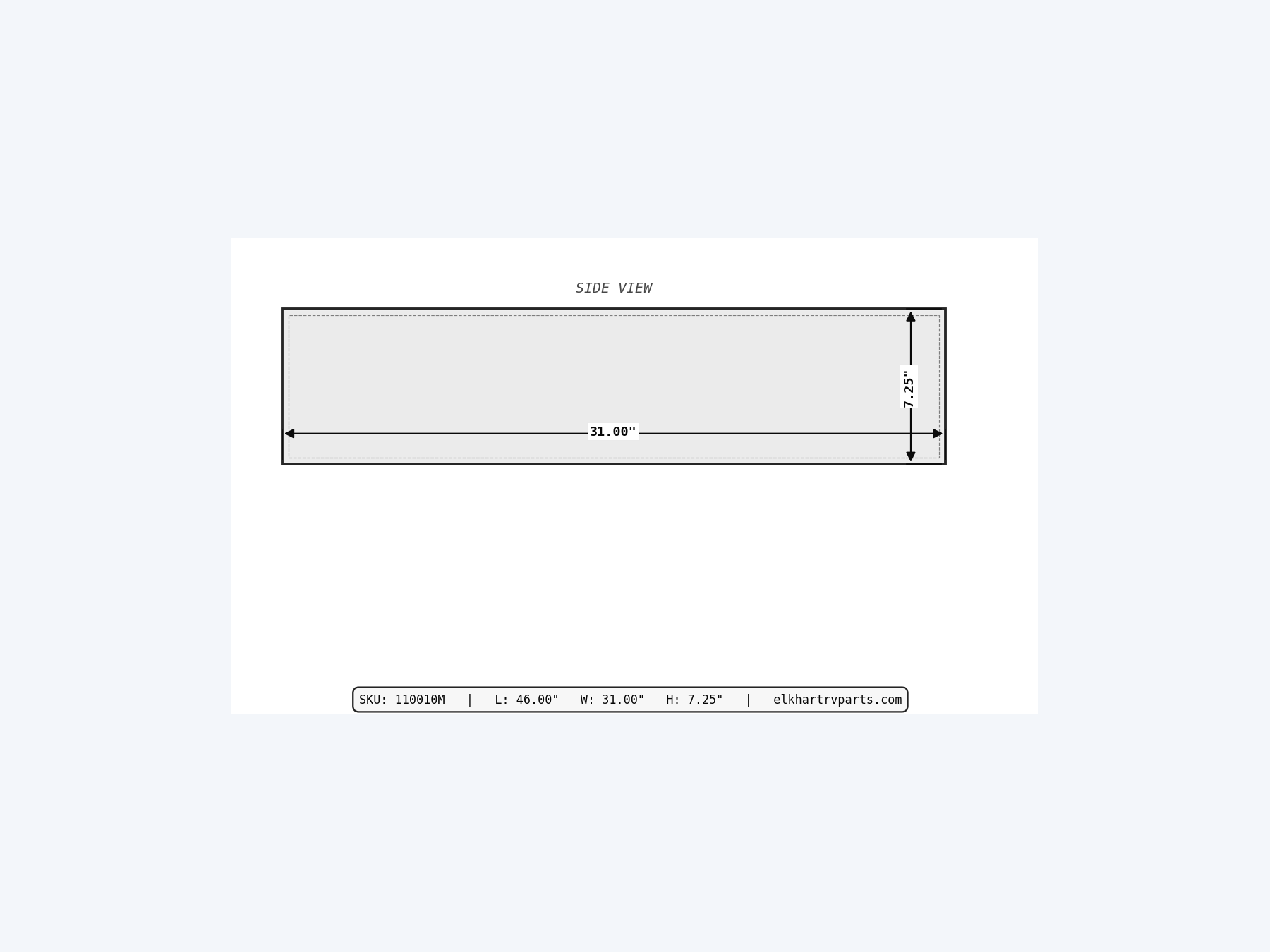 MAKS Fresh Water Tank 46 X 31 X 5.75 - 31 Gallons - End Center Low Point Drain - Molded Tank support 05