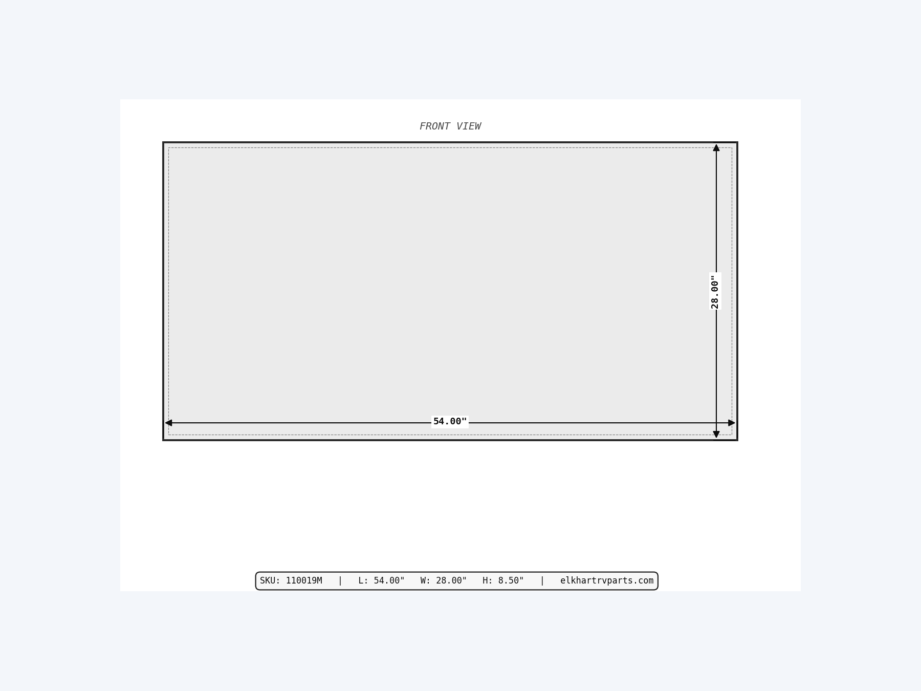 MAKS Fresh Water Tank 54 X 28 X 7 - 43 Gallons - End Center Low Point Drain - Molded Tank (hero)