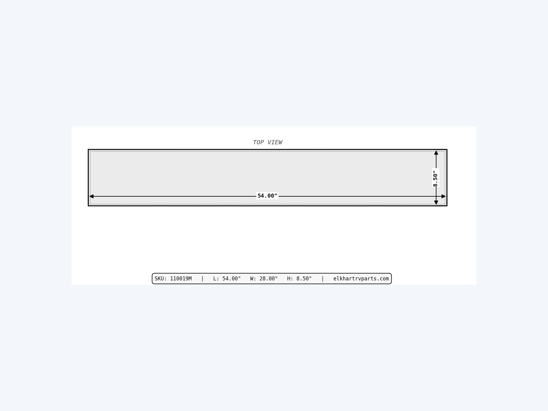 MAKS Fresh Water Tank 54 X 28 X 7 - 43 Gallons - End Center Low Point Drain - Molded Tank bottom