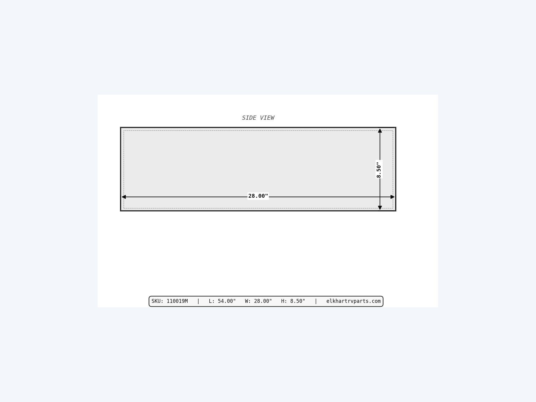 MAKS Fresh Water Tank 54 X 28 X 7 - 43 Gallons - End Center Low Point Drain - Molded Tank support 02