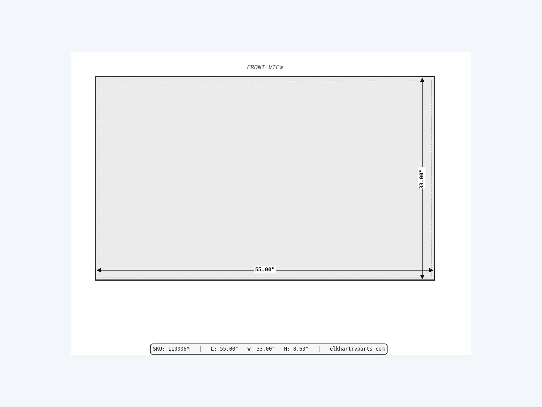 MAKS Fresh Water Tank 55 X 33 X 7.125 - 53 Gallons - End Center Low Point Drain - Molded Tank (hero)