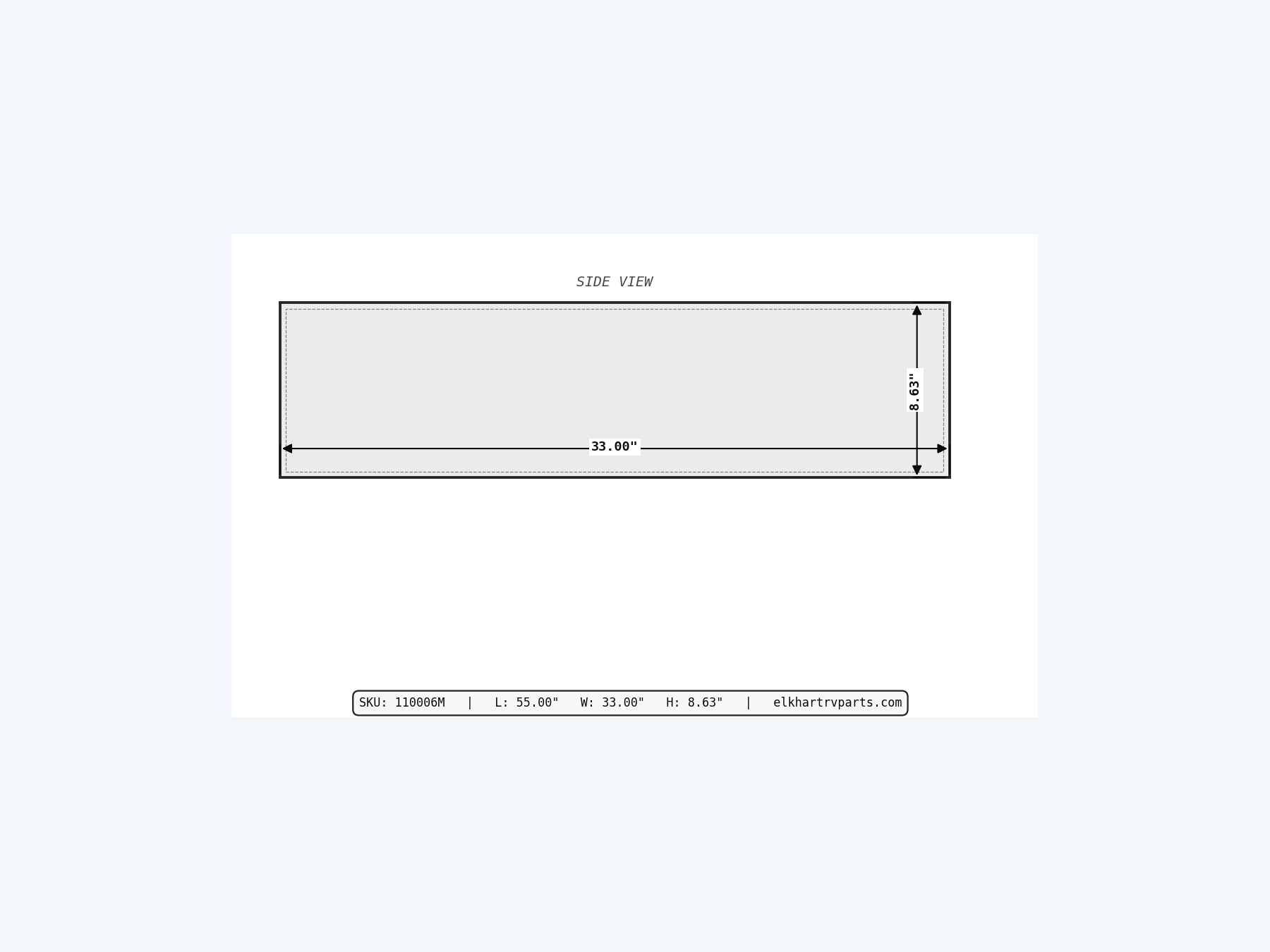 MAKS Fresh Water Tank 55 X 33 X 7.125 - 53 Gallons - End Center Low Point Drain - Molded Tank support 02
