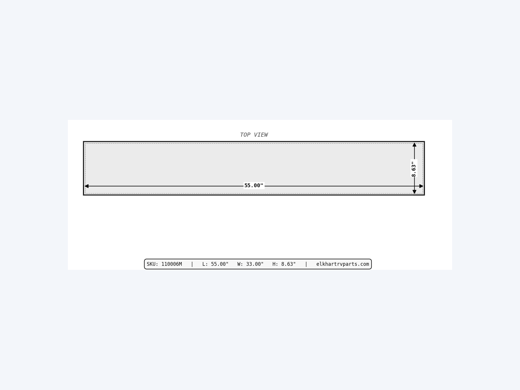 MAKS Fresh Water Tank 55 X 33 X 7.125 - 53 Gallons - End Center Low Point Drain - Molded Tank support 03