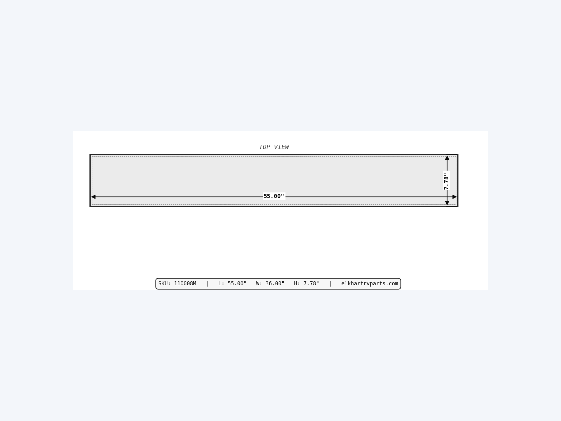 MAKS Fresh Water Tank 55 X 36 X 6 - 49 Gallons - End Center Low Point Drain - Narrow Spaced Ribs Tank side