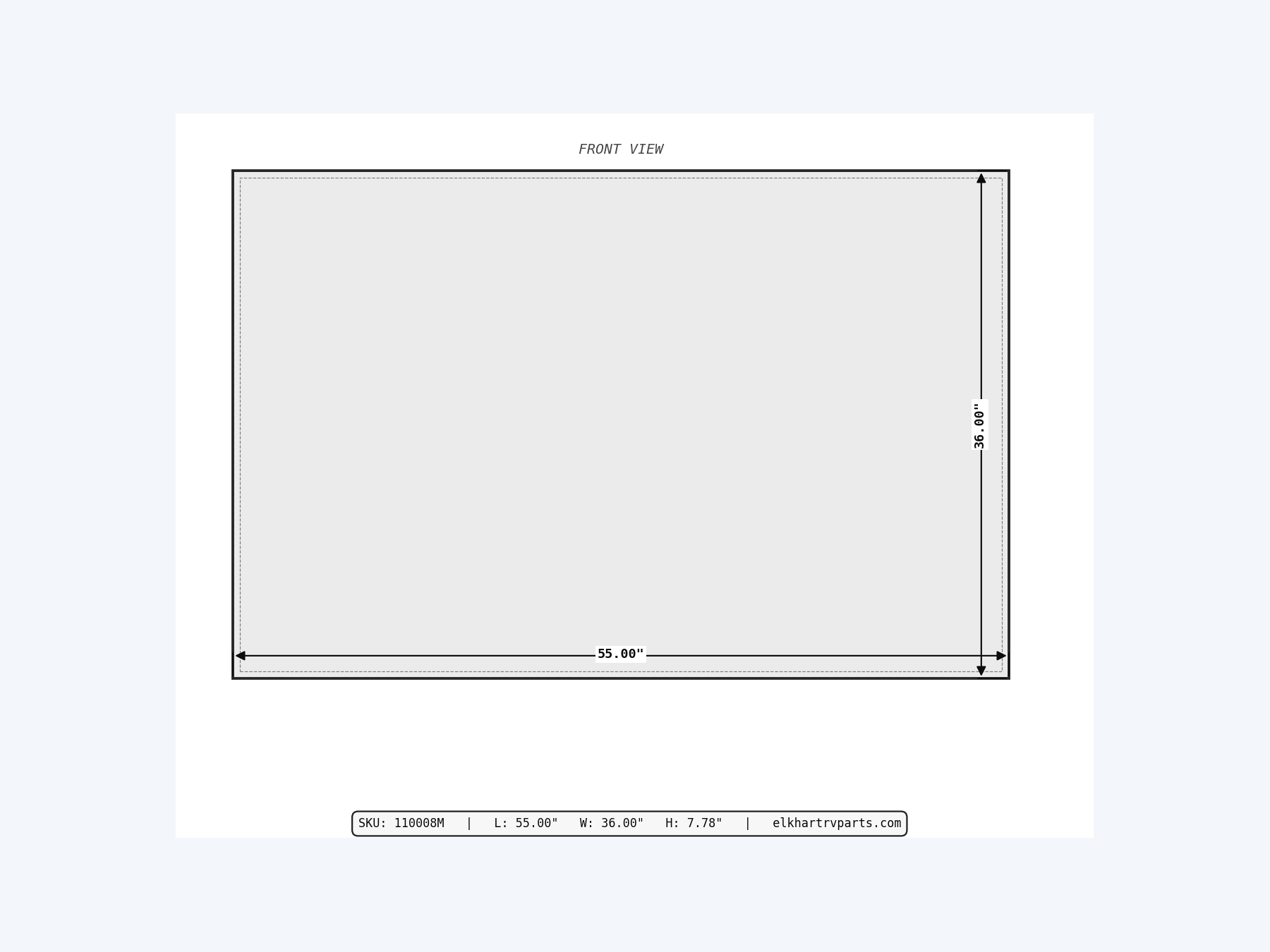 MAKS Fresh Water Tank 55 X 36 X 6 - 49 Gallons - End Center Low Point Drain - Narrow Spaced Ribs Tank support 01