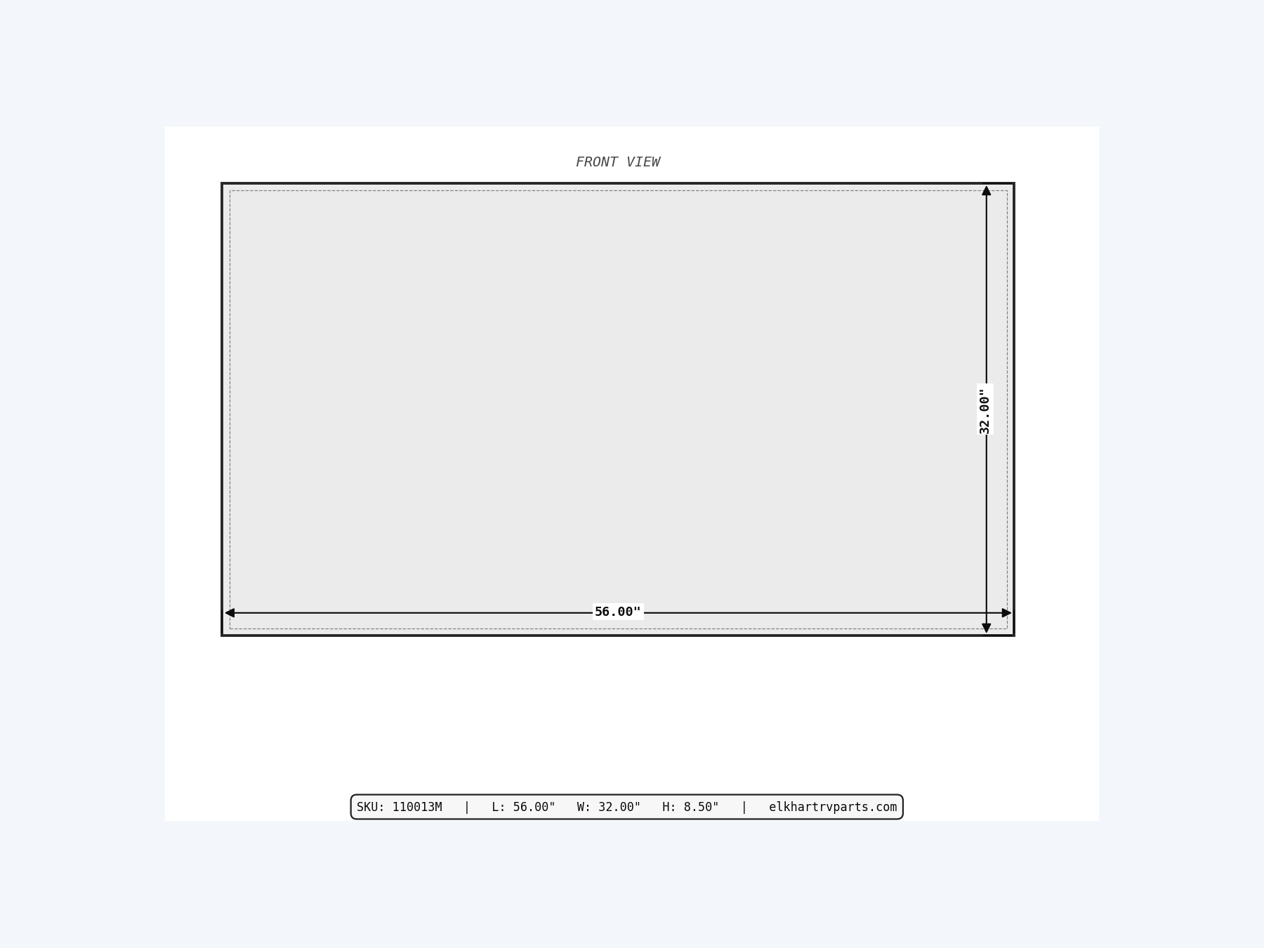 MAKS Fresh Water Tank 56 X 32 X 7.5 - 55 Gallons - Bottom Center Low Point Drain - Molded Tank (hero)