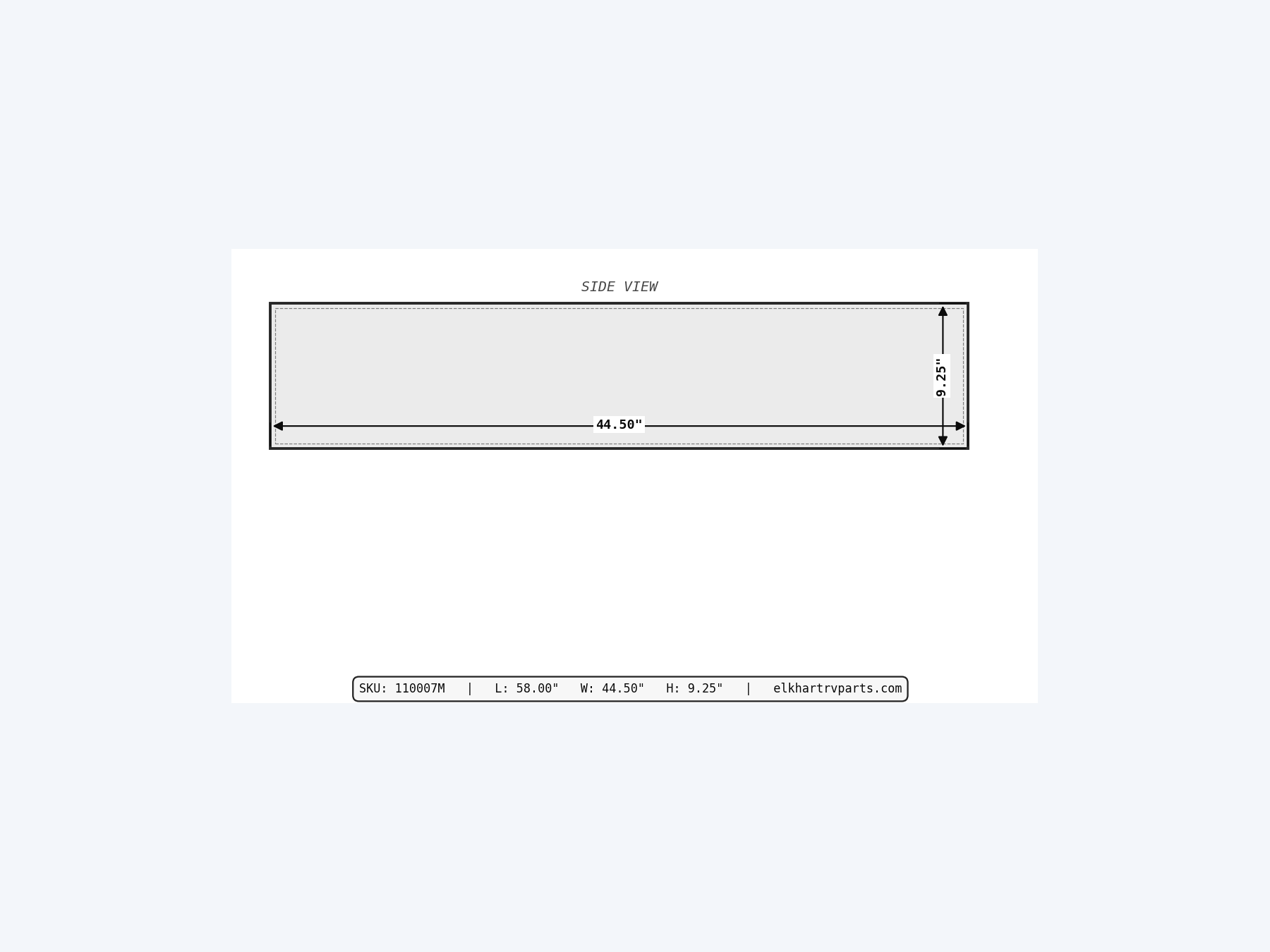 MAKS Fresh Water Tank 58 X 44.5 X 7.75 - 81 Gallons - End Center Low Point Drain - Dual Cone Molded Tank top