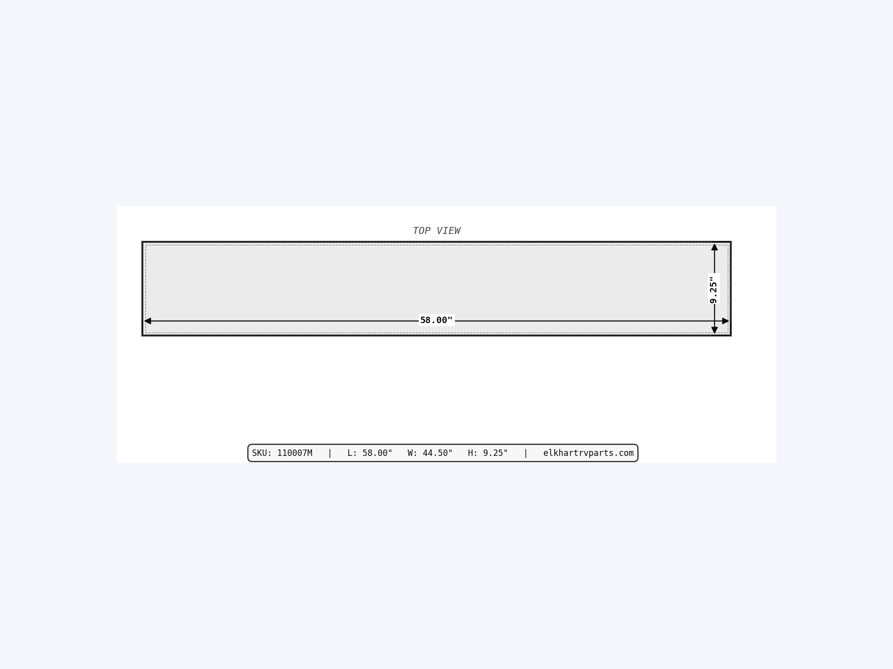 MAKS Fresh Water Tank 58 X 44.5 X 7.75 - 81 Gallons - End Center Low Point Drain - Dual Cone Molded Tank support 03