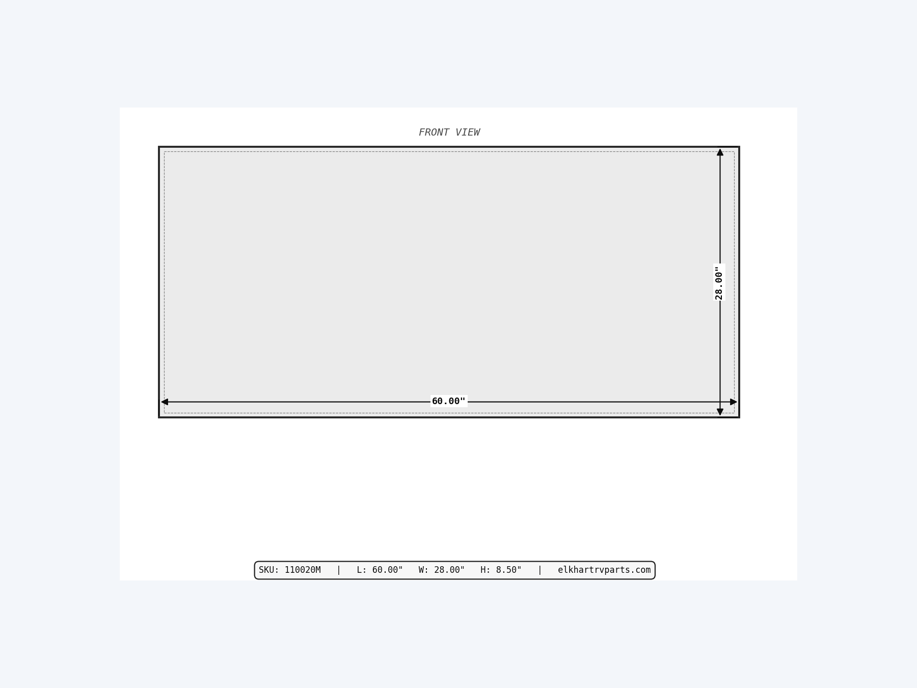 MAKS Fresh Water Tank 60 X 28 X 8.5 - 40 Gallons - End Center Low Point Drain - Molded Tank (hero)