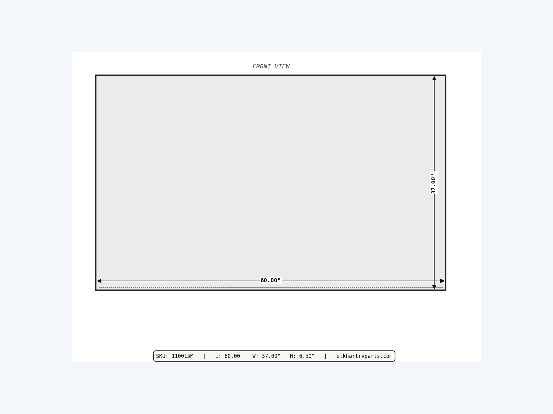 MAKS Fresh Water Tank 60 X 37 X 5.5 - 44 Gallons - End Center Low Point Drain - Molded Tank (hero)