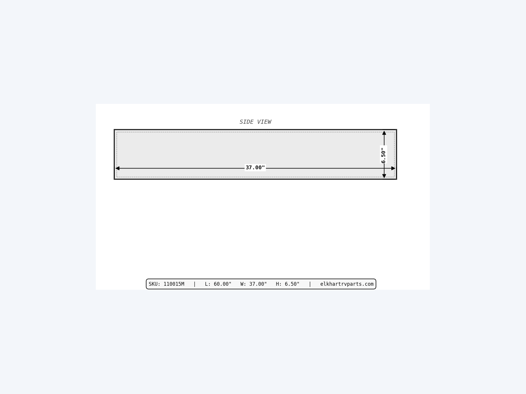 MAKS Fresh Water Tank 60 X 37 X 5.5 - 44 Gallons - End Center Low Point Drain - Molded Tank support 02