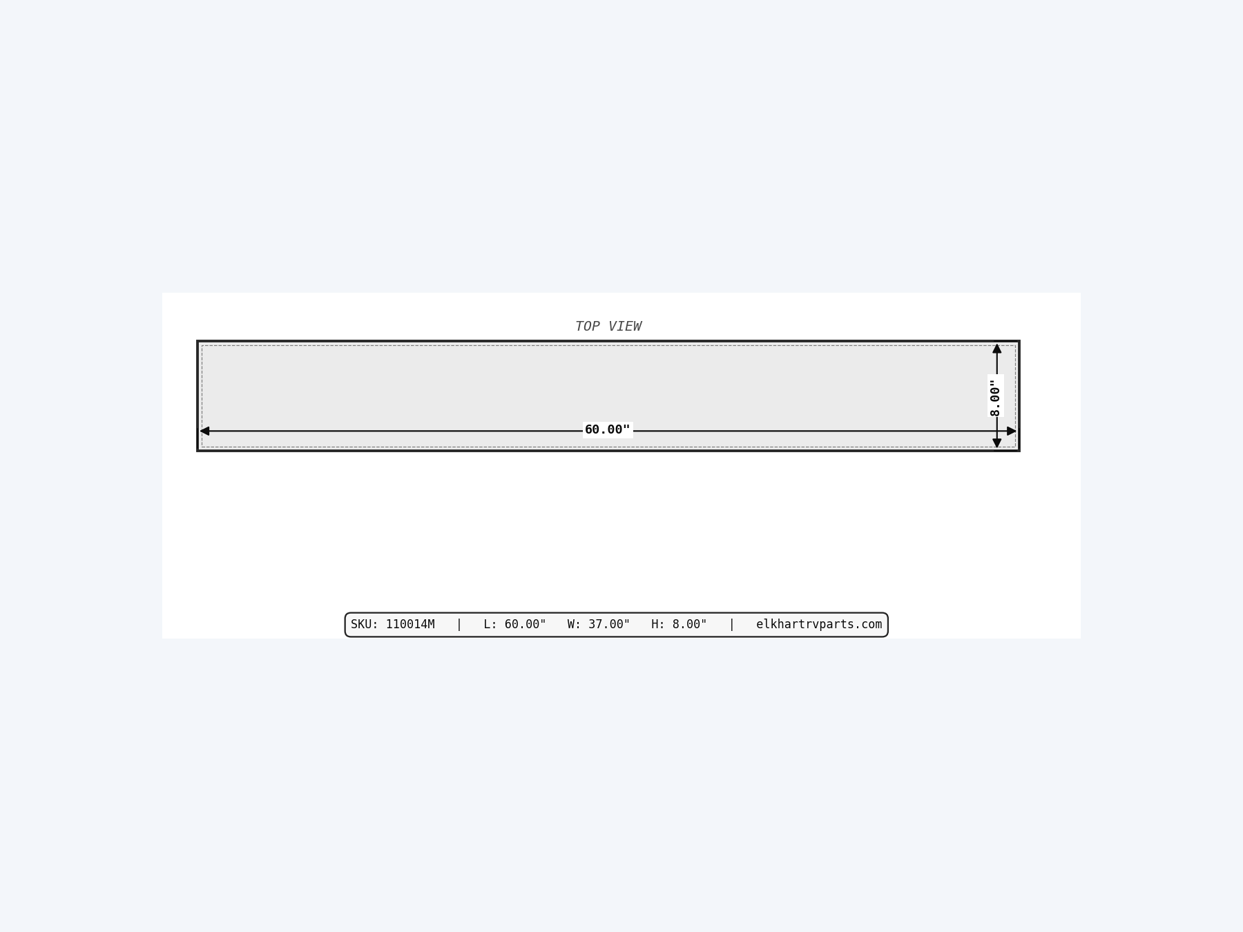 MAKS Fresh Water Tank 60 X 37 X 6.5 - 55 Gallons - End Center Low Point Drain - Molded Tank support 03