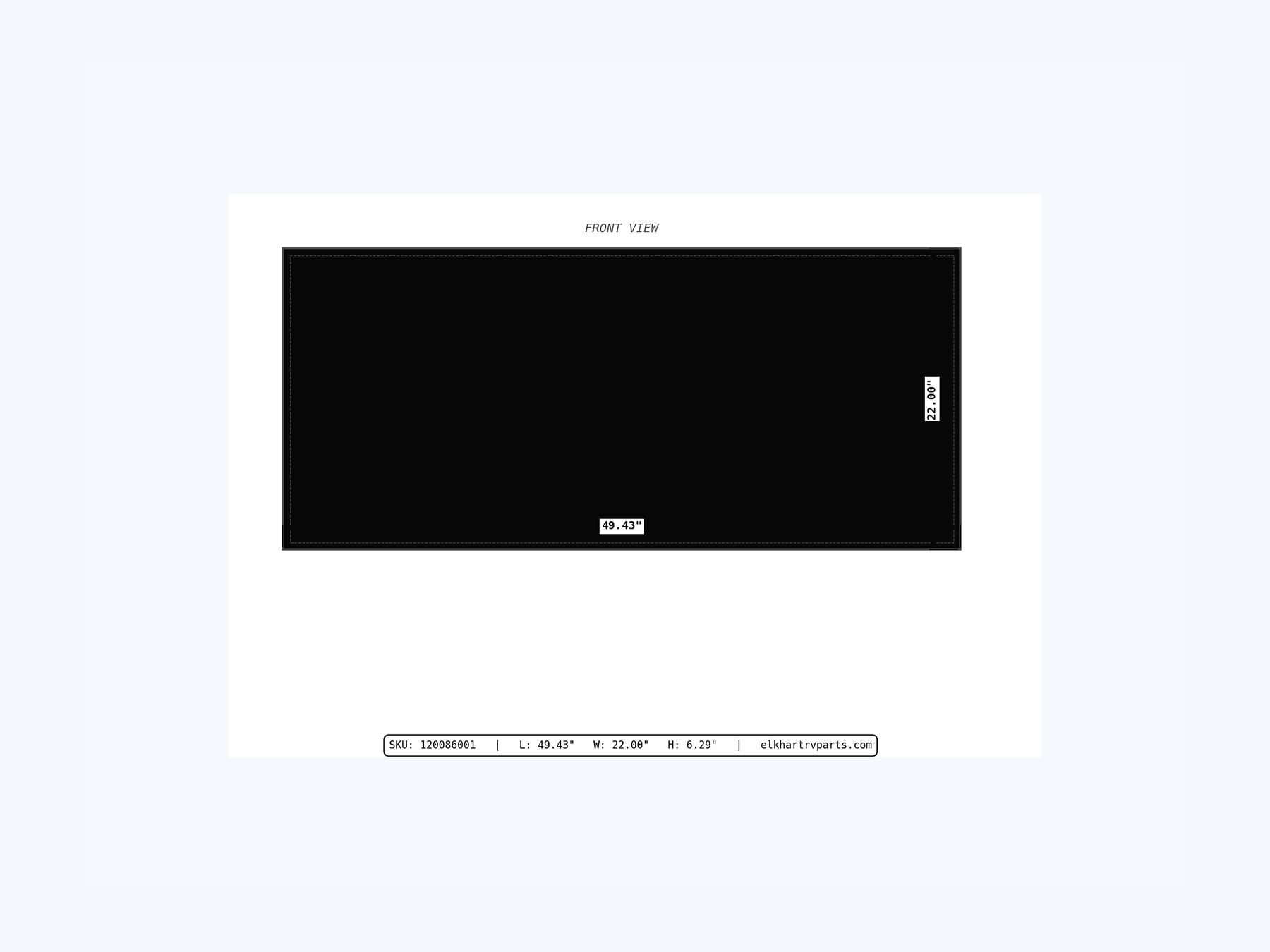 MAKS Holding Tank 46 X 22 X 6 - 18.5 Gallons - End Center Drain - Blank Tank top