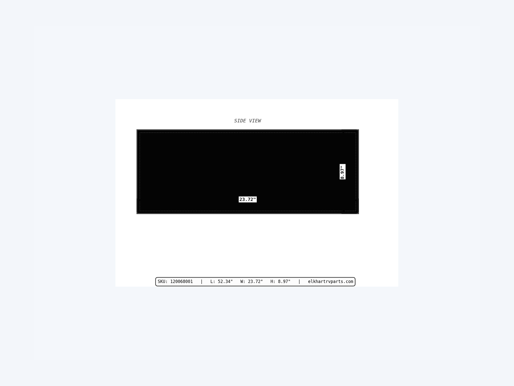 MAKS Holding Tank 52 X 22 X 8.5 - 30 Gallons - Side Right Hand Drain - Blank Tank (hero)