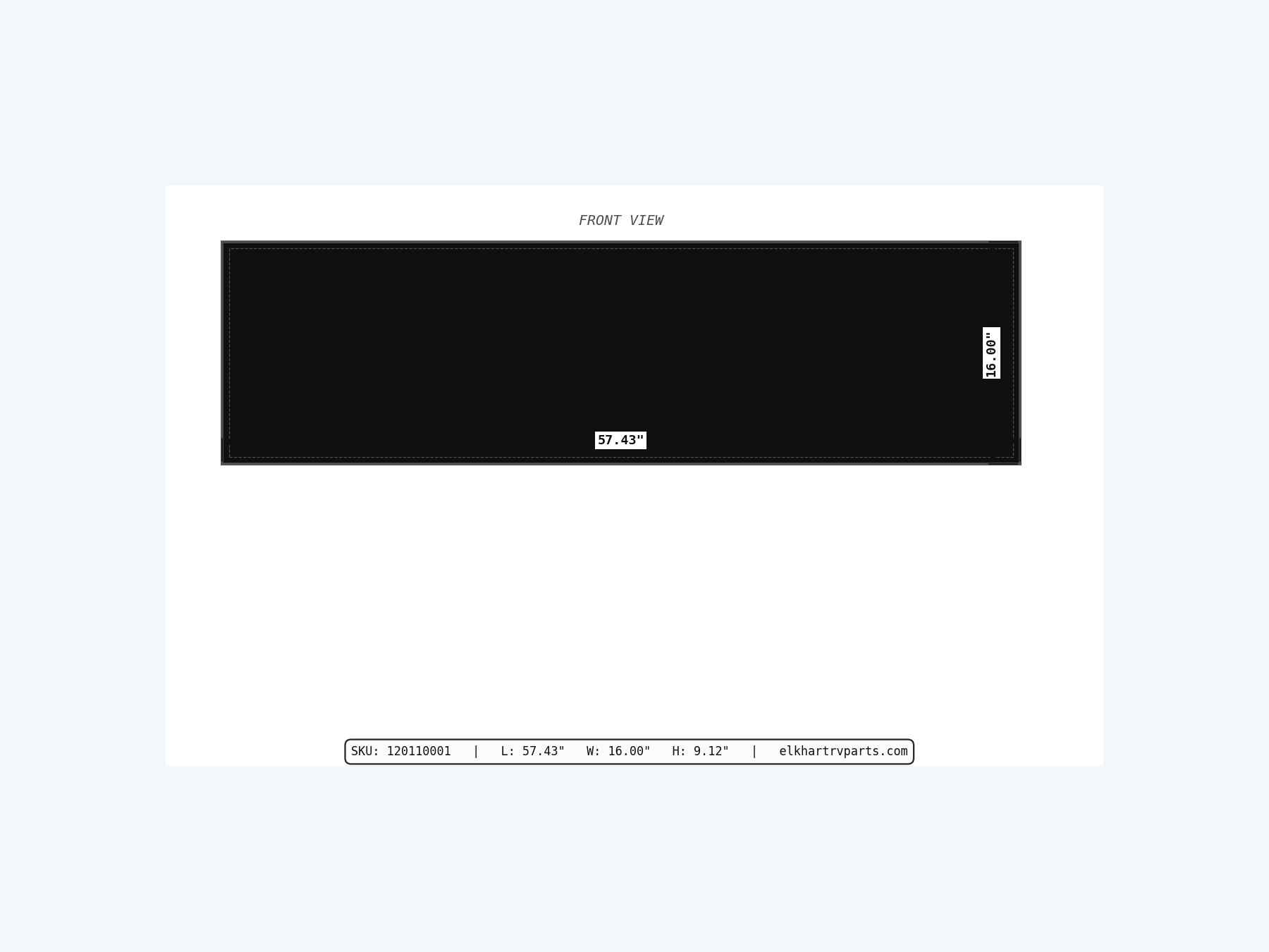MAKS Holding Tank 54 X 16 X 8.5 - 22.5 Gallons - End Center Drain - Blank Tank top