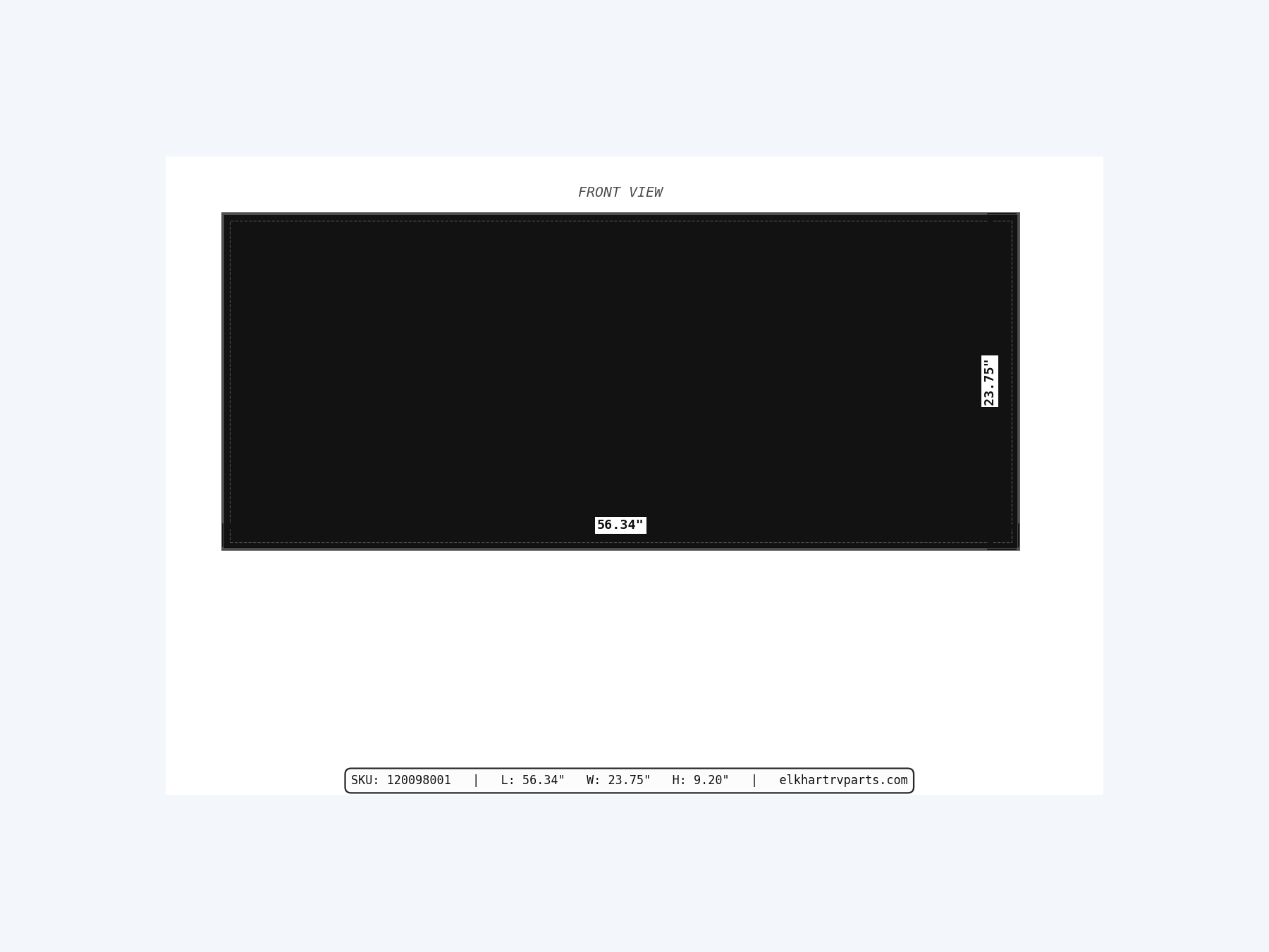 MAKS Holding Tank 56 X 23.75 X 8.5 - 34 Gallons - End Left Hand Drain - Blank Tank (hero)
