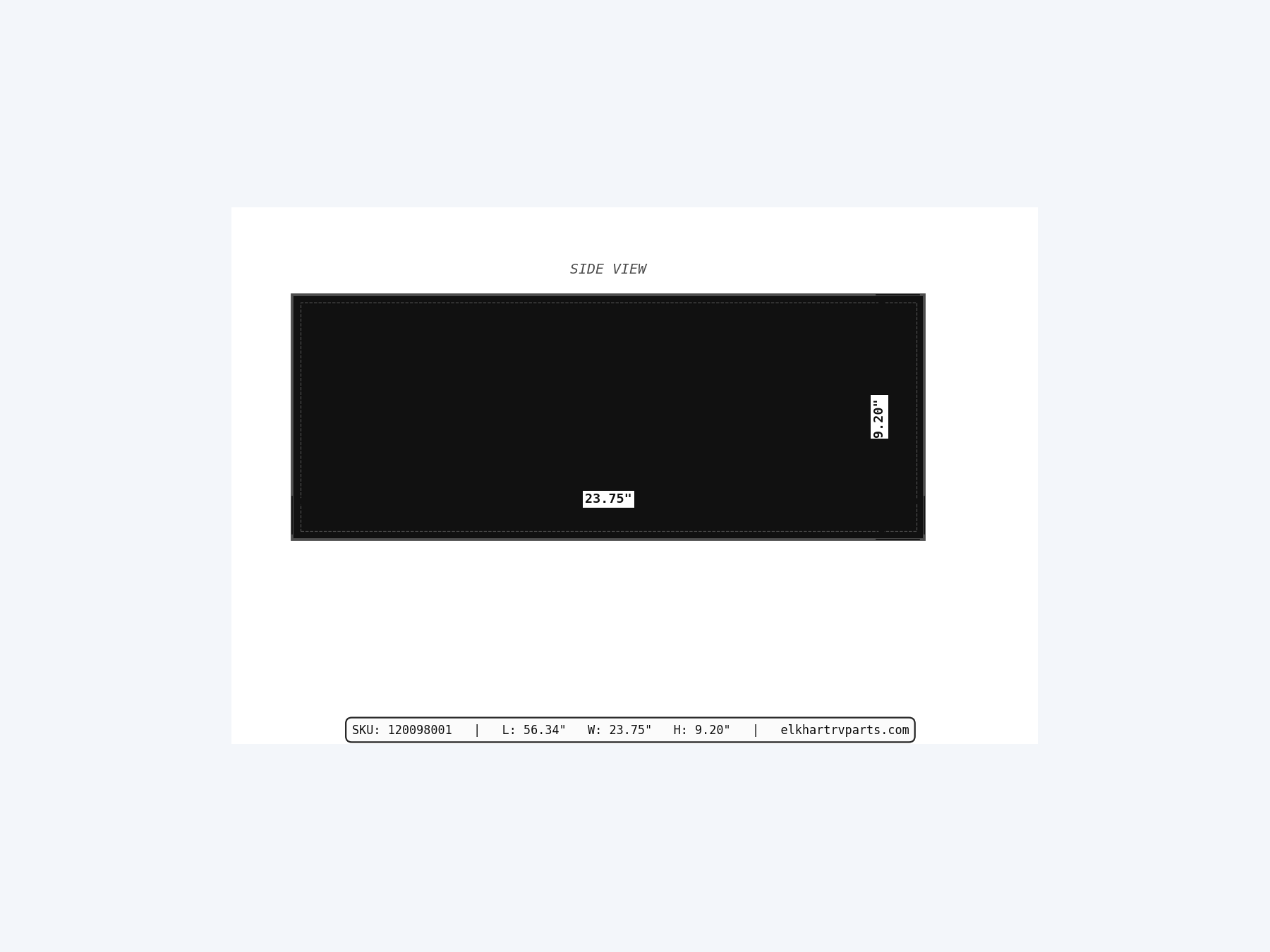MAKS Holding Tank 56 X 23.75 X 8.5 - 34 Gallons - End Left Hand Drain - Blank Tank support 05