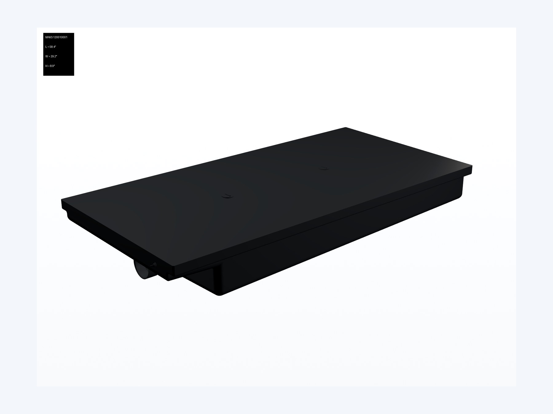 MAKS Holding Tank 57.5 X 29 X 8 - 40 Gallons - End Center Drain - Blank Tank (hero)