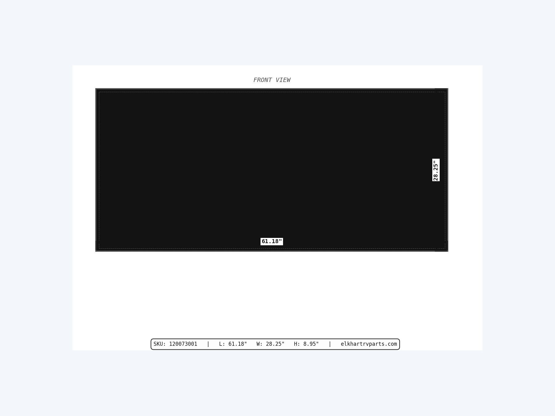 MAKS Holding Tank 58 X 28 X 8.5 - 45 Gallons - End Center Drain - Blank Tank (hero)