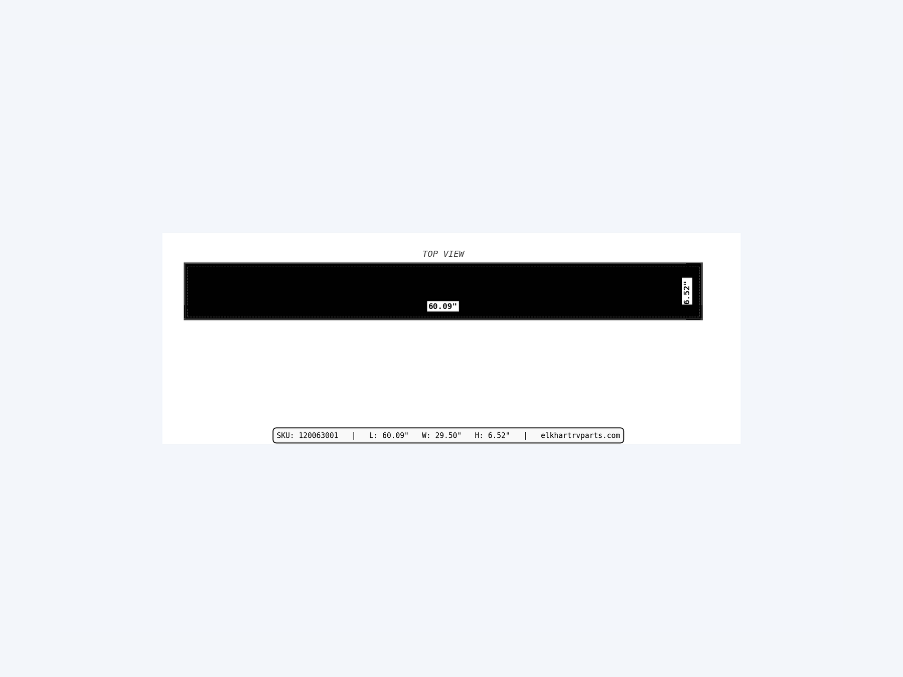 MAKS Holding Tank 60 X 29.5 X 6 - 30 Gallons - Side Right Hand Drain - Blank Tank reference close