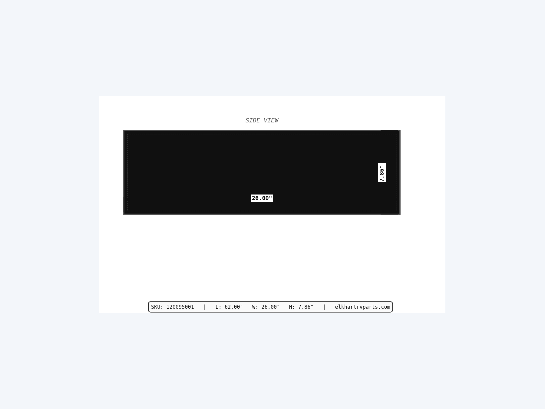 MAKS Holding Tank 62 X 26 X 7 - 30 Gallons - Side Left Hand Drain - Blank Tank support 05