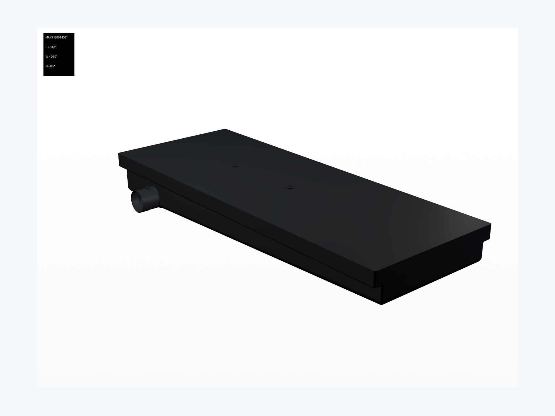 MAKS Holding Tank 63 X 24 X 8 - 38 Gallons - Side Left Hand Drain - Blank Tank (hero)