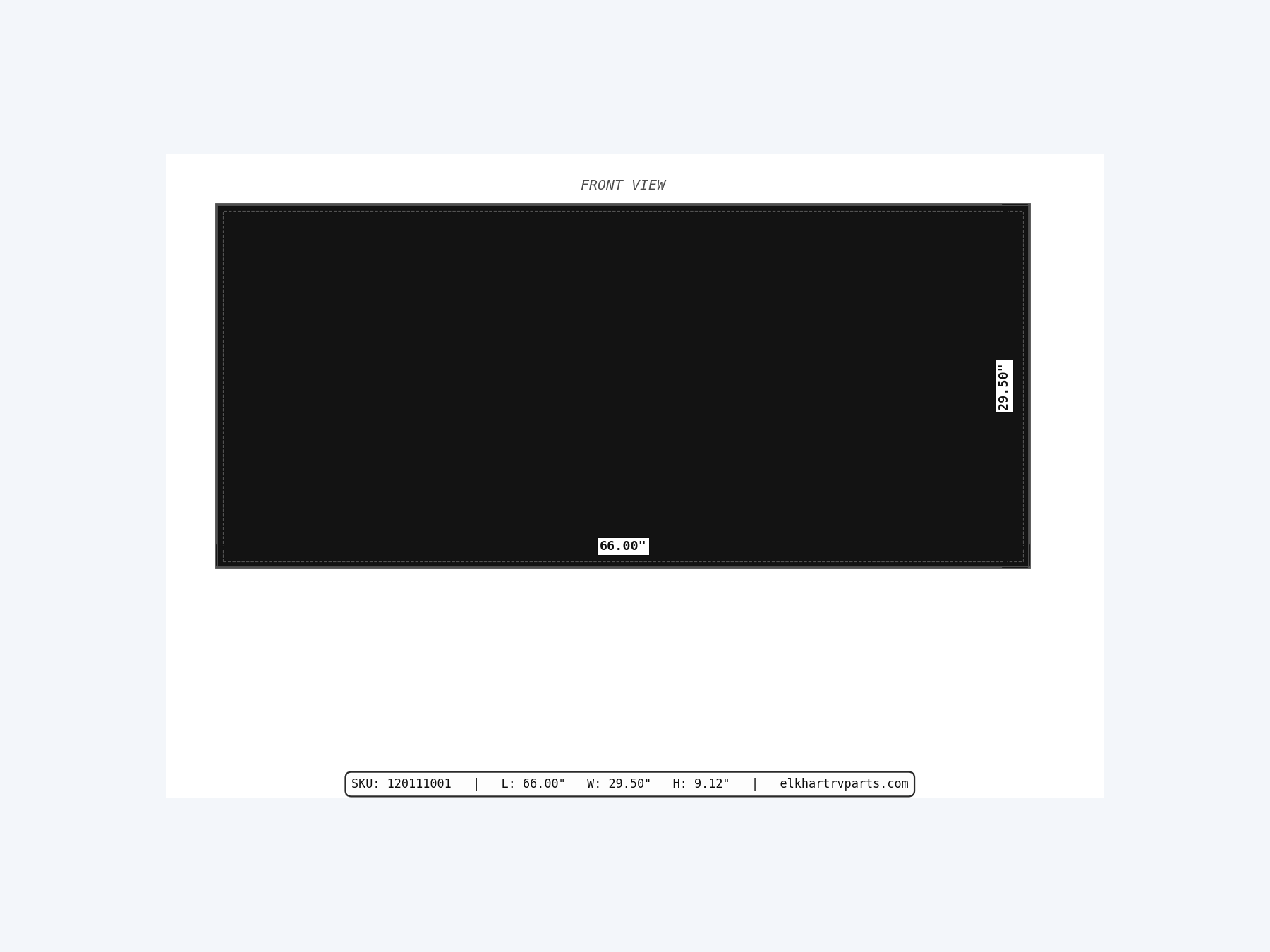 MAKS Holding Tank 66 X 29.5 X 8.5 - 50.5 Gallons - End Center Drain - Blank Tank (hero)