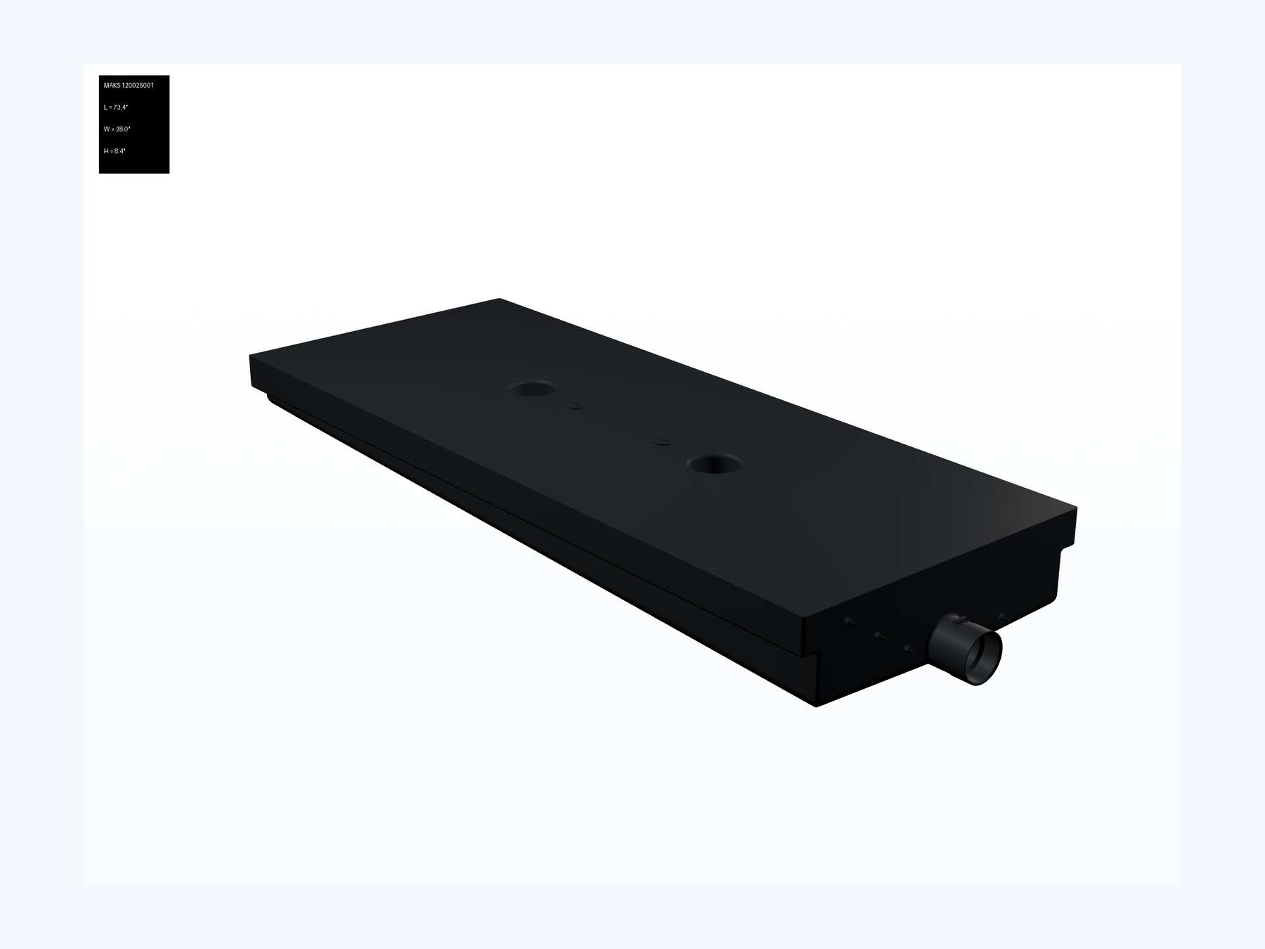 MAKS Holding Tank 70 X 28 X 8 - 47 Gallons - End Center Drain - 2 Core - Blank Tank (hero)
