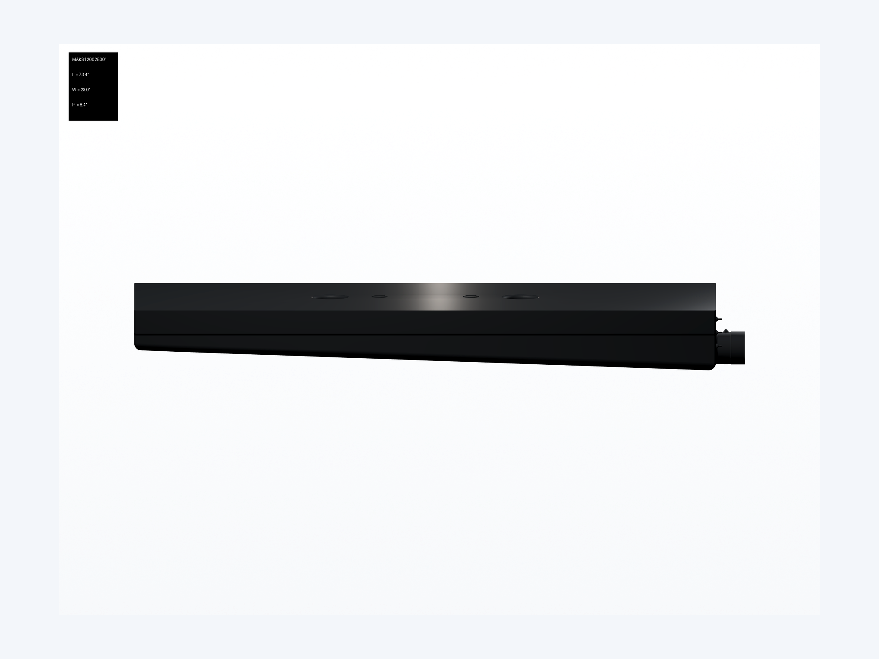 MAKS Holding Tank 70 X 28 X 8 - 47 Gallons - End Center Drain - 2 Core - Blank Tank top