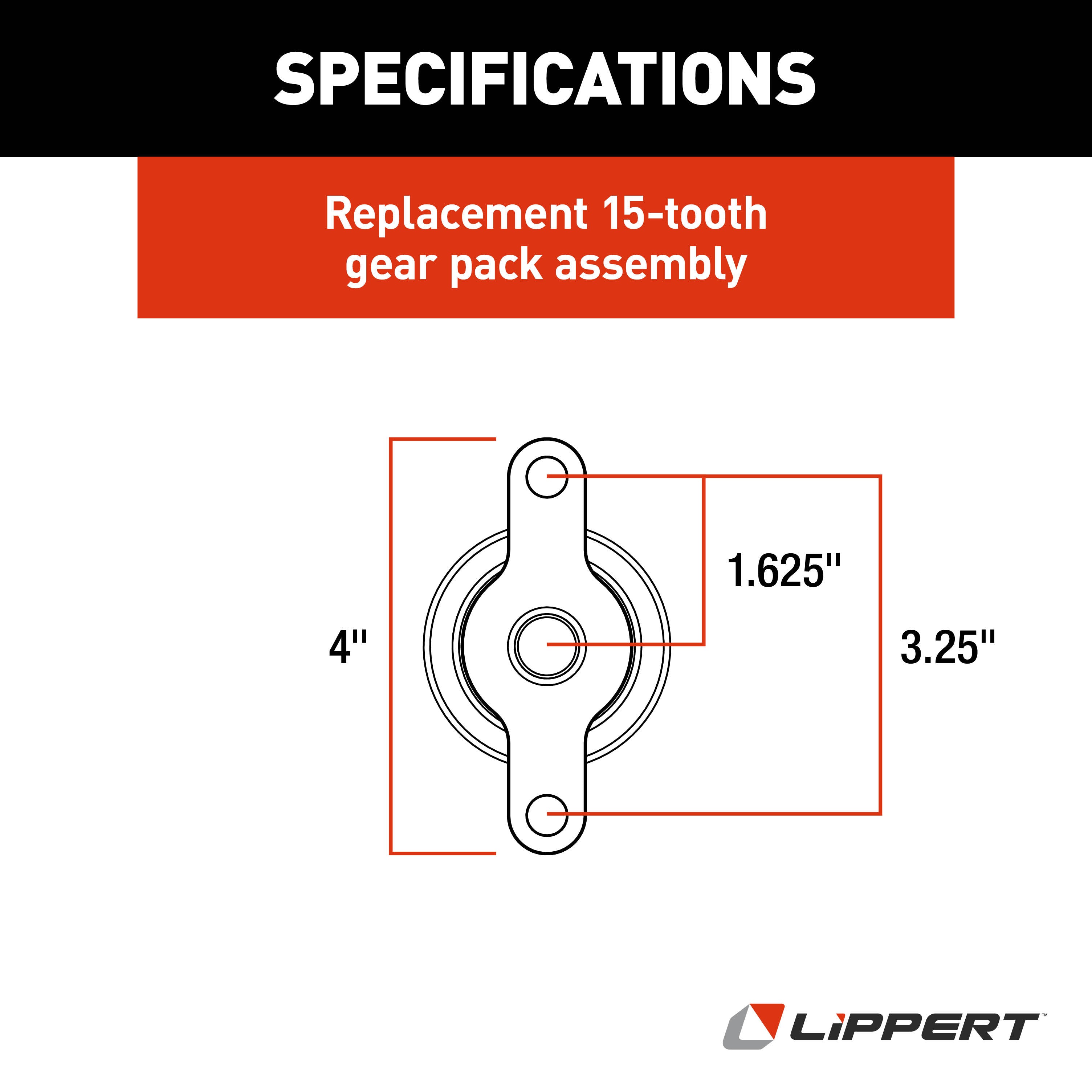 Lippert Replacement 2 X 2 Through-Frame Slide-Out Gear Pack Assembly Without Roll Pins #281331 - Image 4