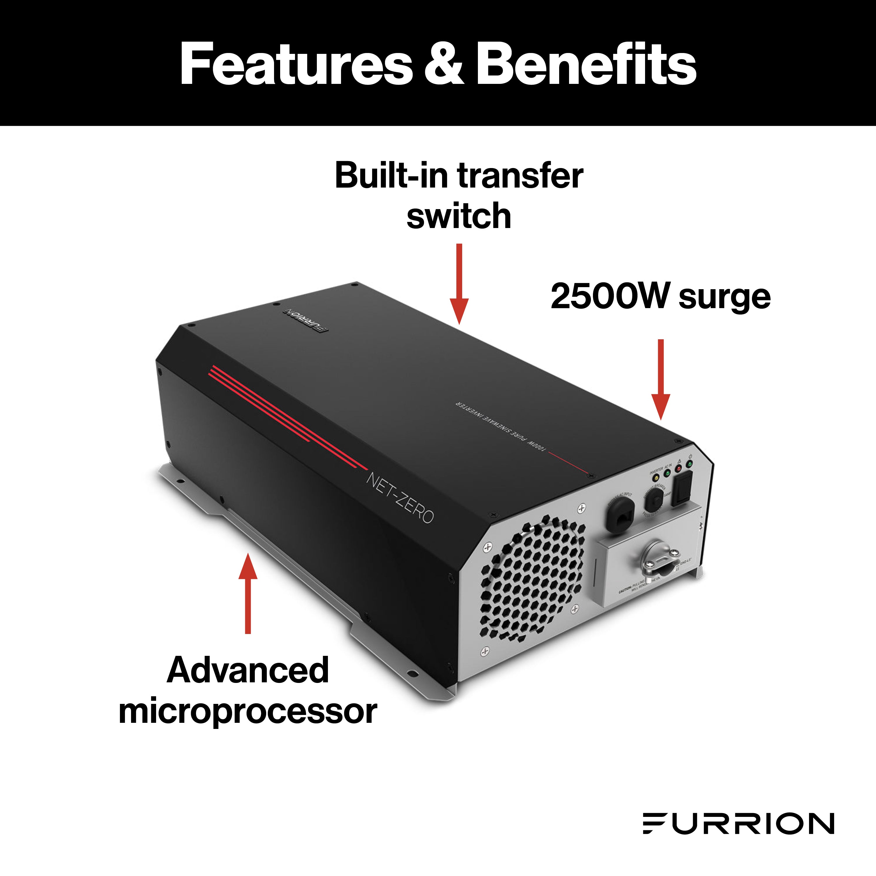 Furrion Pure Sine Wave Rv Power Inverter - 1000W, 12V Dc To 110V Ac #Fivbdp10A - Image 4
