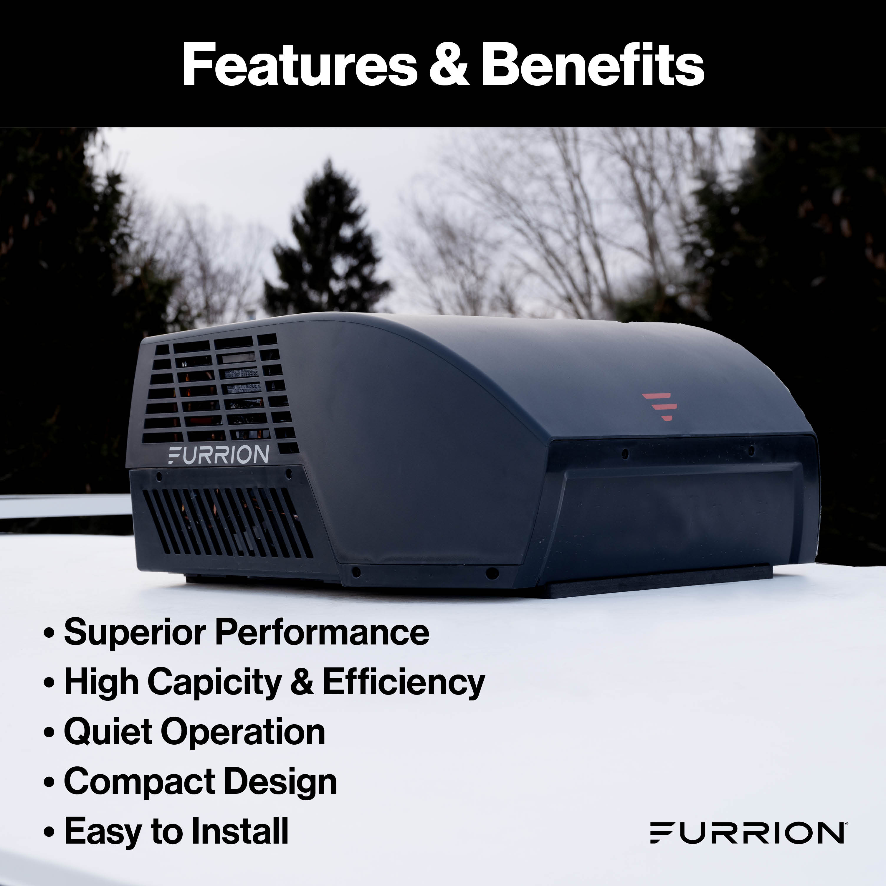 Furrion Chill Cube Black Ducted no-heat-pump rooftop AC bundle - rooftop unit 2024039646