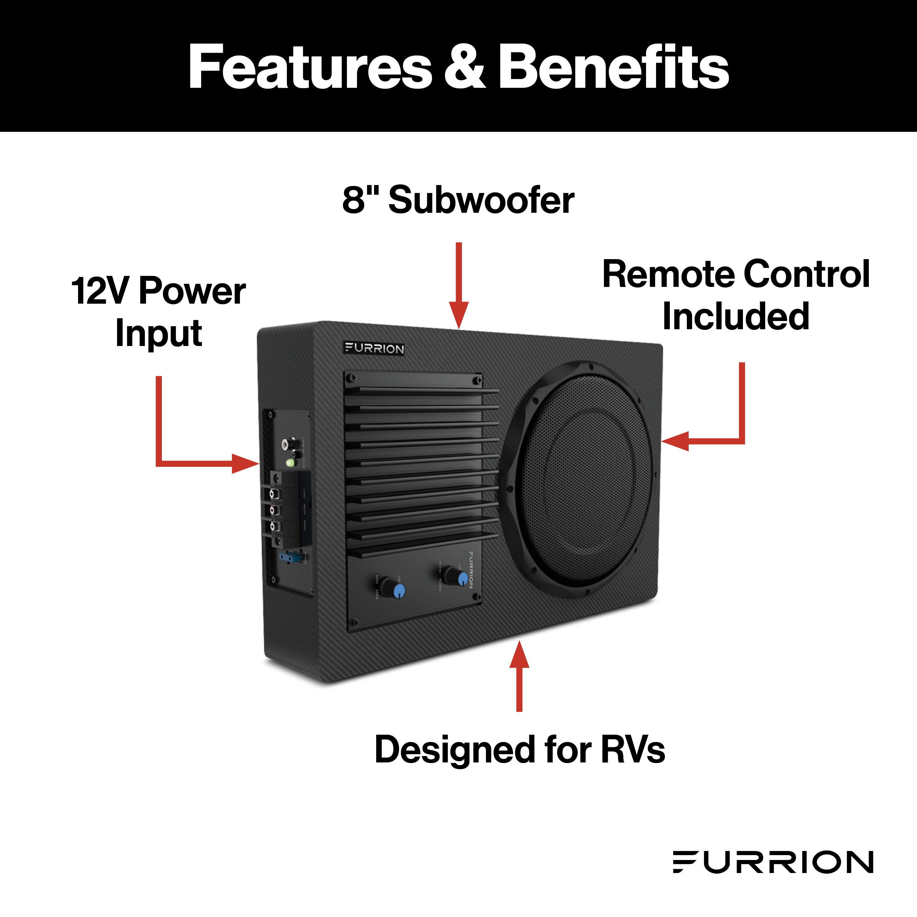 Furrion Subwoofer - 8", 120W, Active #Fsw8P12-Cf - Image 3