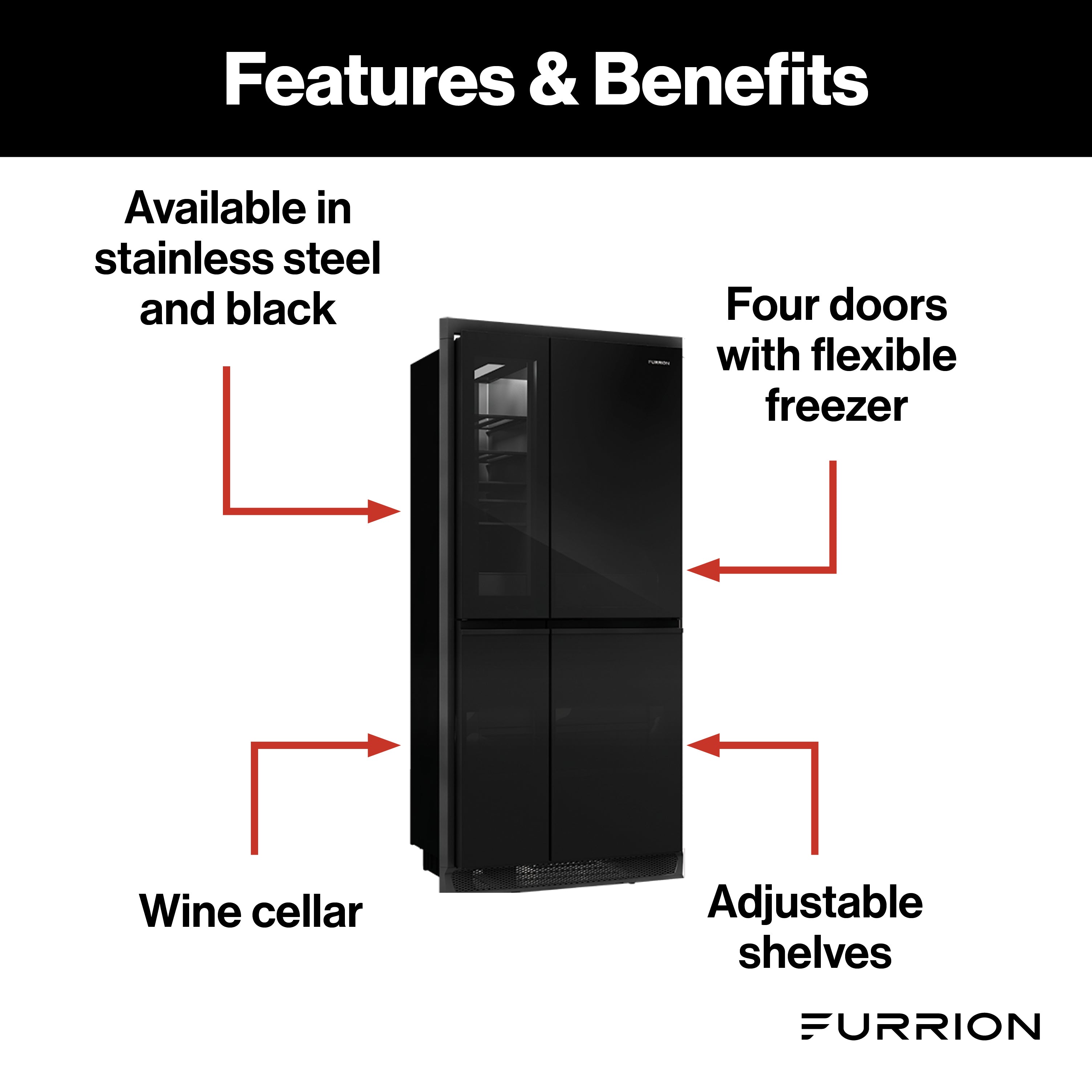 Furrion Arctic Rv Refrigerator - 14 Cu Ft, 4-Door, Black #Fcr14Acbqa-Bl-01 - Image 4