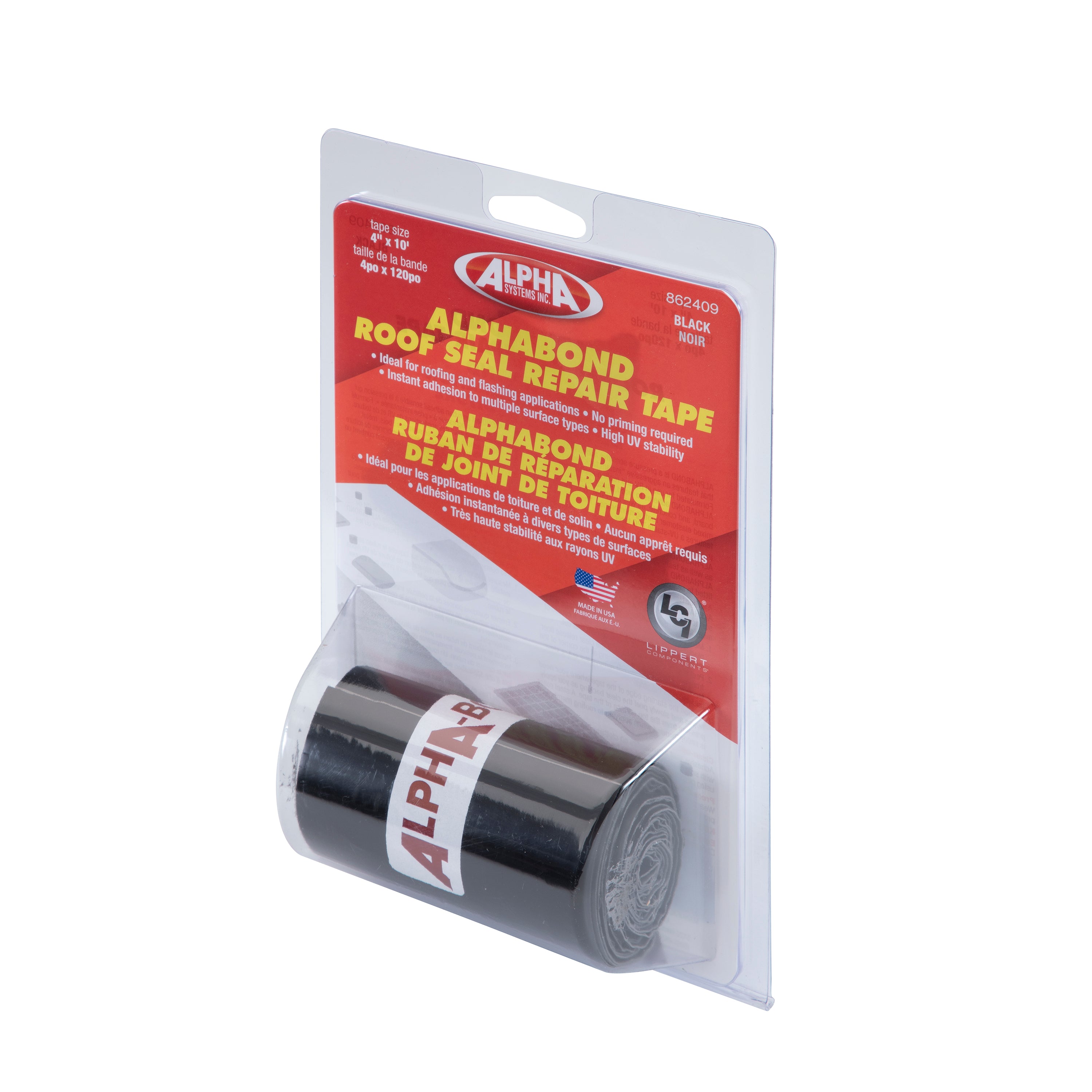 Alpha Systems - Alphabond Tpo Tape 4" X 10' Repair Tape, Black - Image 3